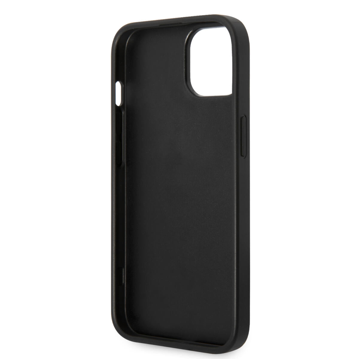 Guess Glitter Flakes Case with Ikonik Patch and Vintage Script Logo Θήκη προστασίας από σιλικόνη – iPhone 14 Plus (Glitter Black)