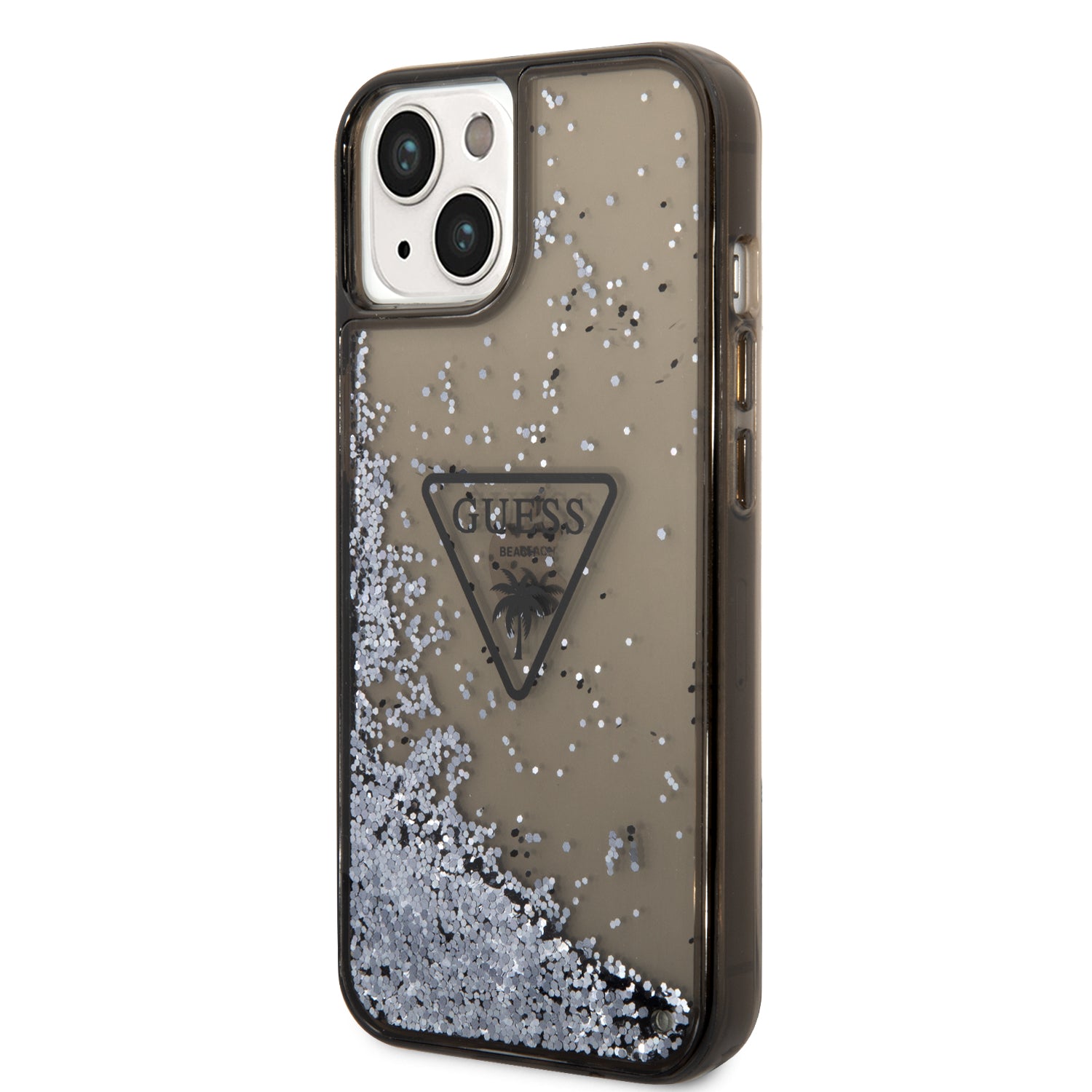 Guess “Metallic Triangle Glitter Logo Collection” Θήκη προστασίας από σιλικόνη – iPhone 14 Plus (Black – GUHCP14MLFCTPK)