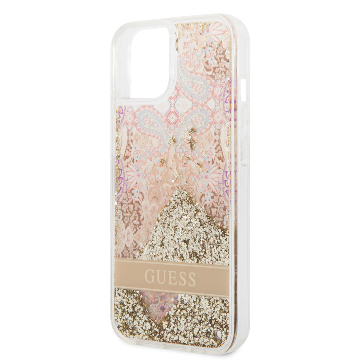 Guess Liquid Glitter Paisley Gold Collection Θήκη προστασίας από σιλικόνη – iPhone 14 Plus (Gold)