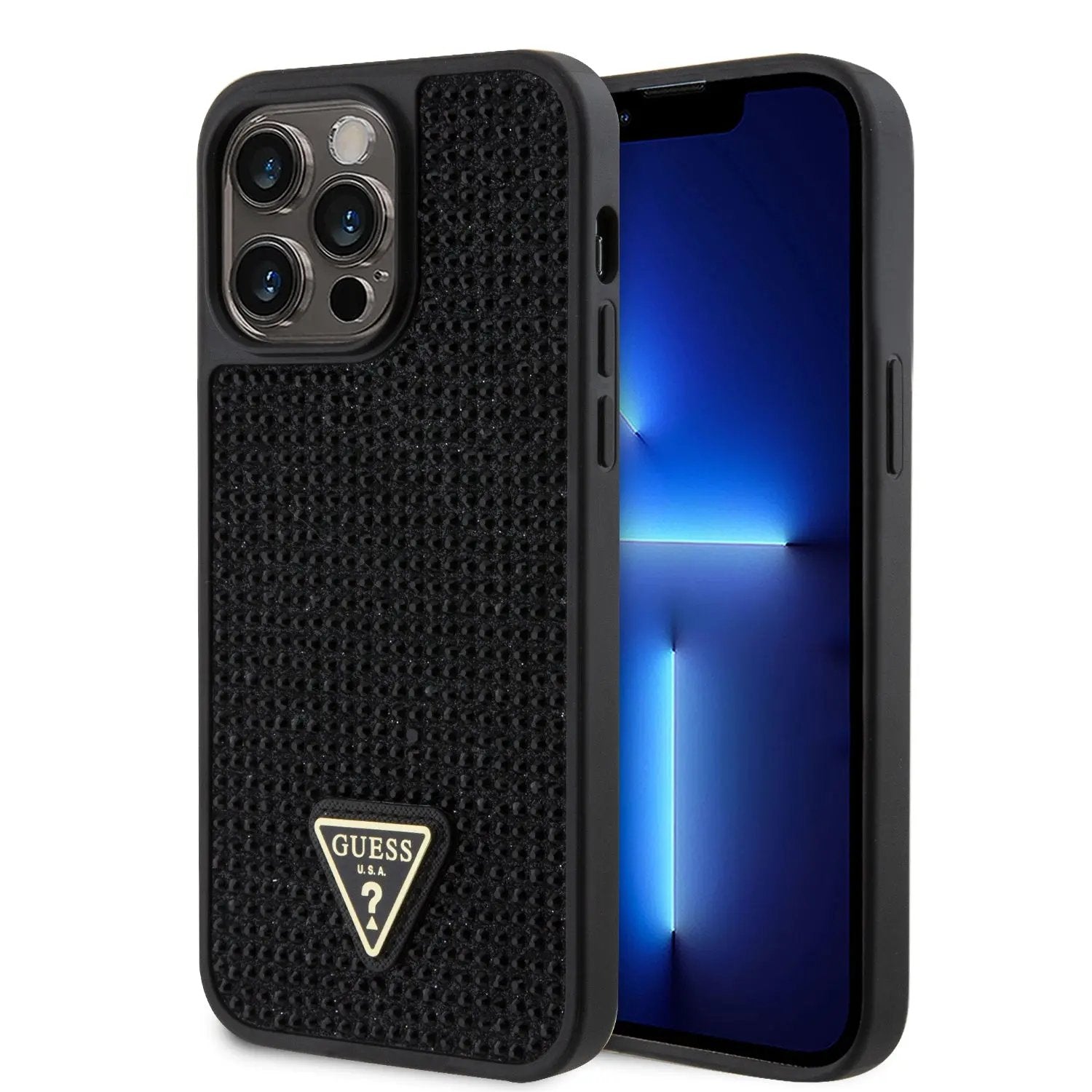 Guess “rhinestones Triangle Metal Logo Collection” Θήκη Προστασίας Για Iphone 14 Pro Max (μαυρο) – PhoneBazaar
