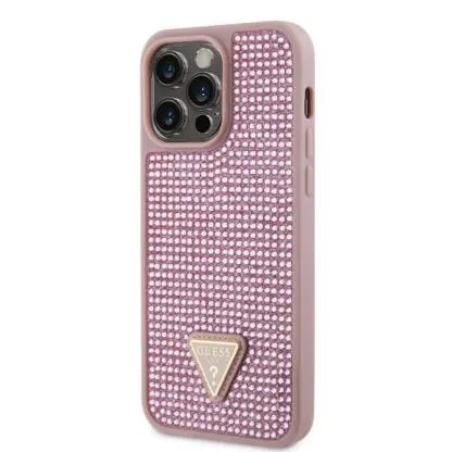 Guess “rhinestones Triangle Metal Logo Collection” Θήκη Προστασίας Για Iphone 14 Pro Max (ροζ) – PhoneBazaar