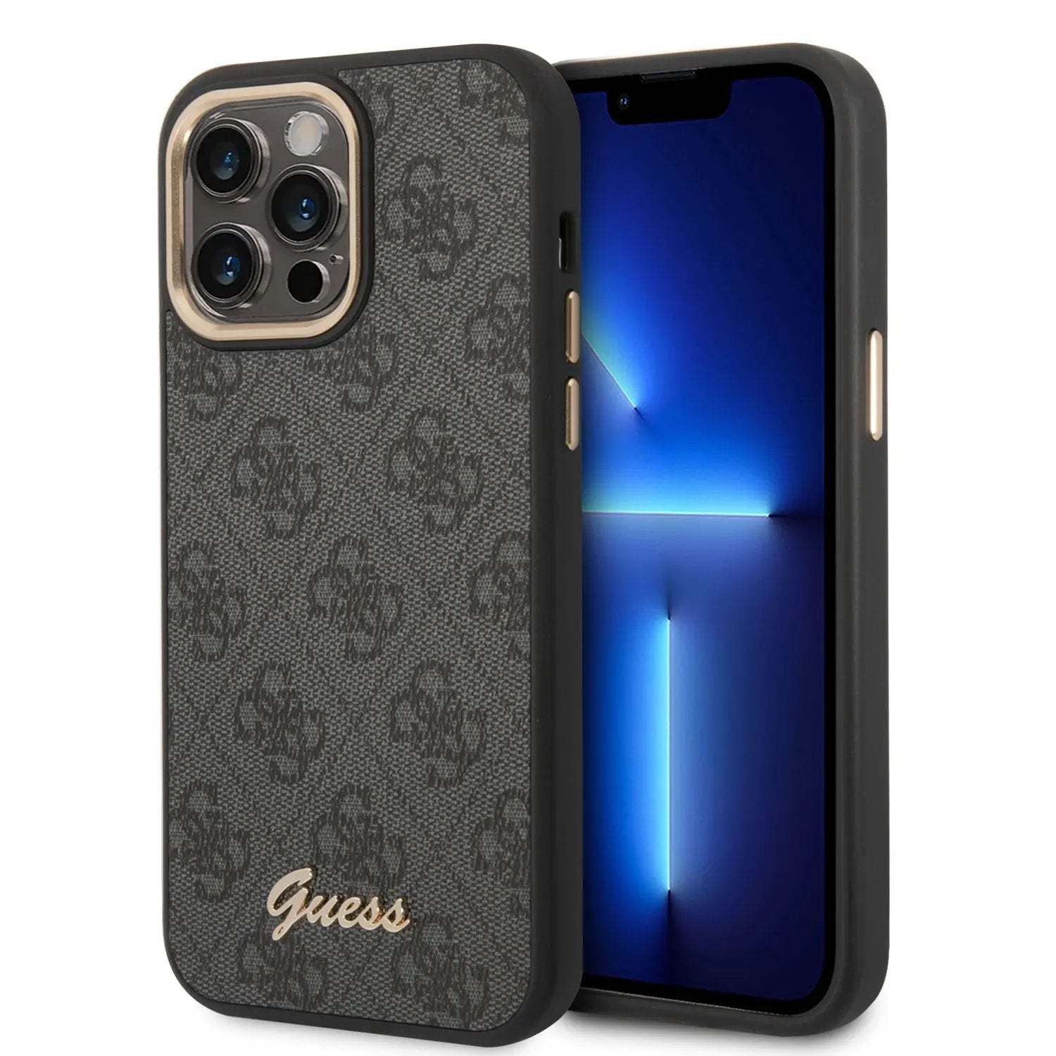 Guess “4g Logo Collection” Script Metal Logo Θήκη Προστασίας Απο Δερματινη – Iphone 14 Pro Max (μαυρο) – PhoneBazaar