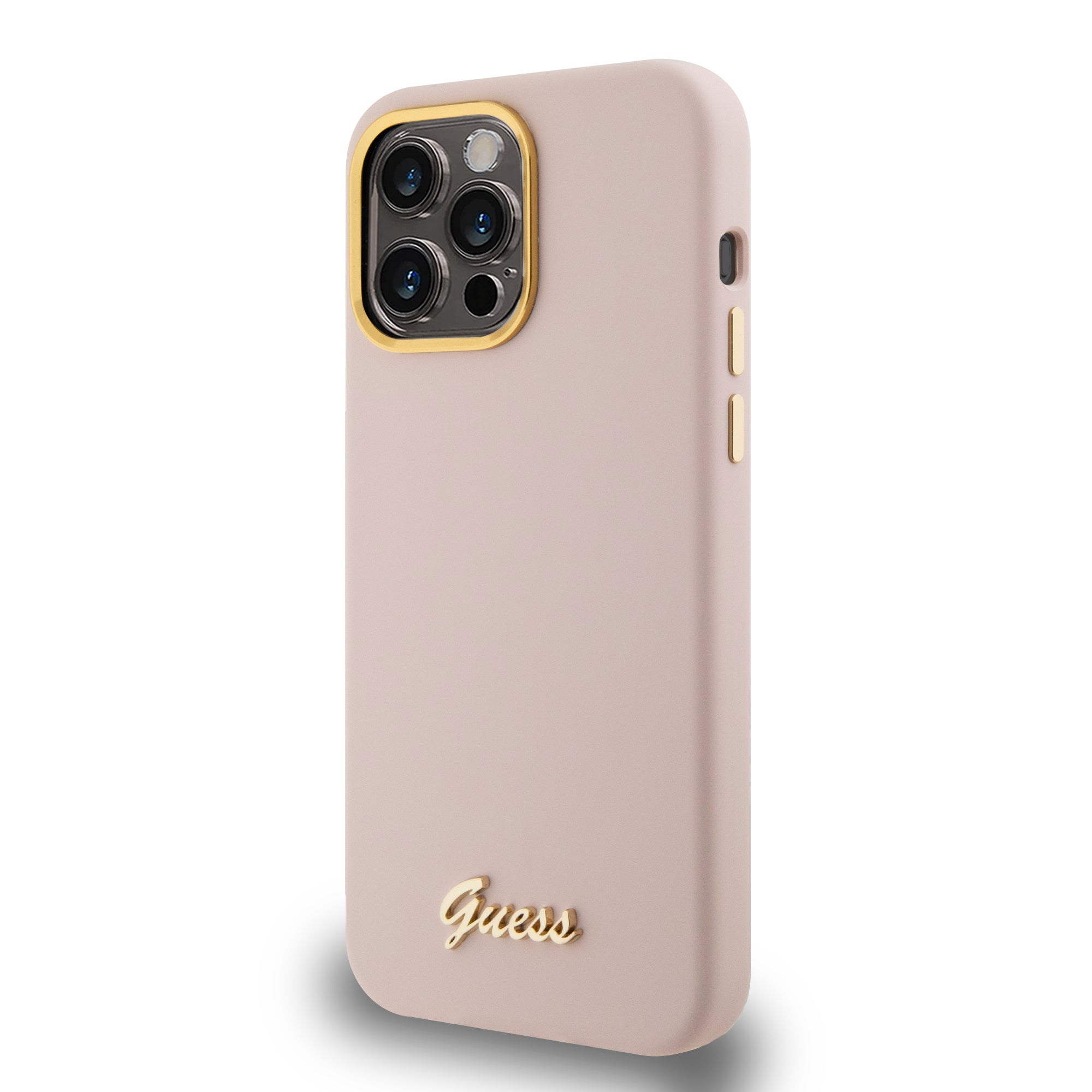 Guess “Vintage Script Gold Logo Collection” Σκληρή Θήκη προστασίας από σιλικόνη – Apple iPhone 15 Pro Max (Ροζ – GUHCP15XSMBSLP)