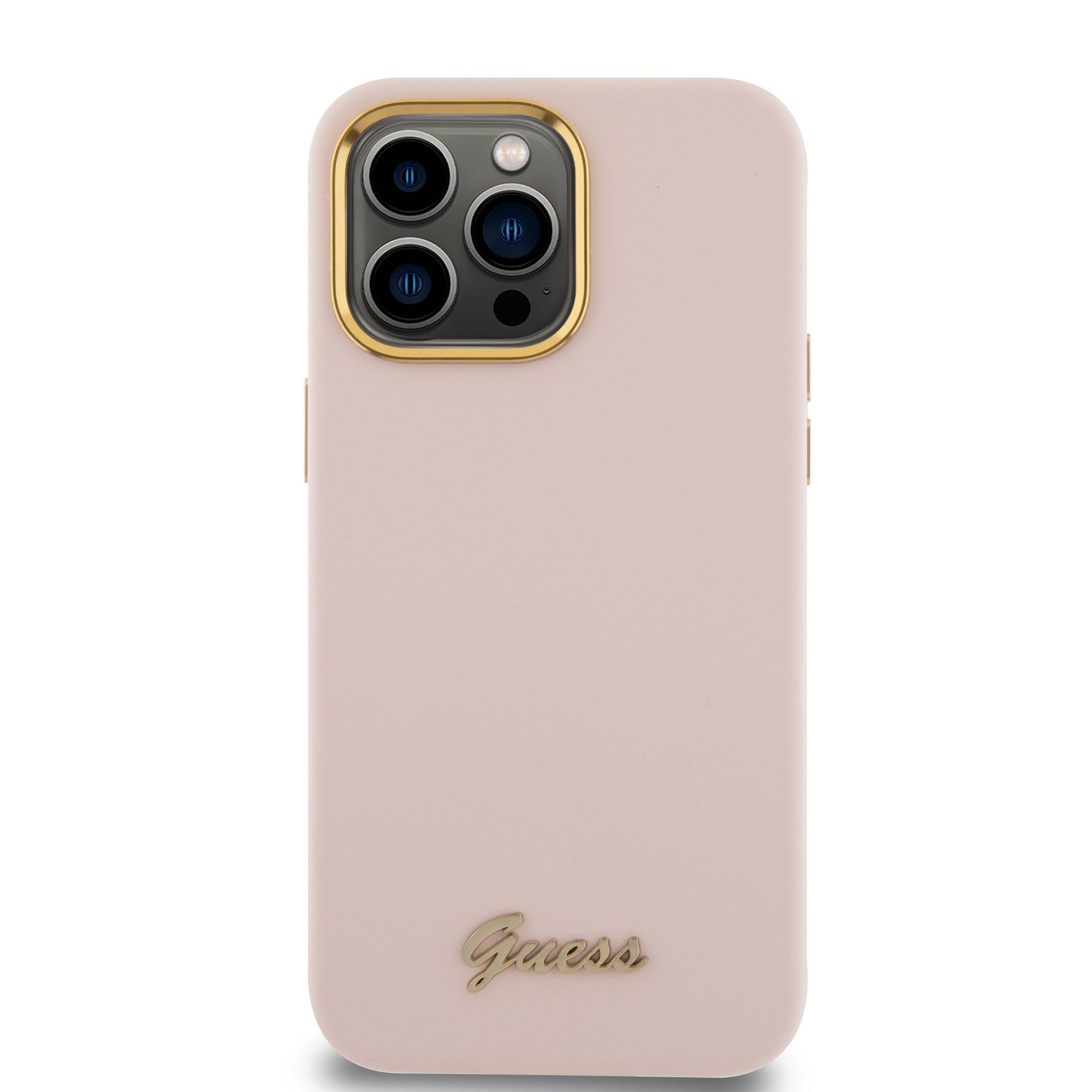 Guess “Vintage Script Gold Logo Collection” Σκληρή Θήκη προστασίας από σιλικόνη – Apple iPhone 15 Pro Max (Ροζ – GUHCP15XSMBSLP)