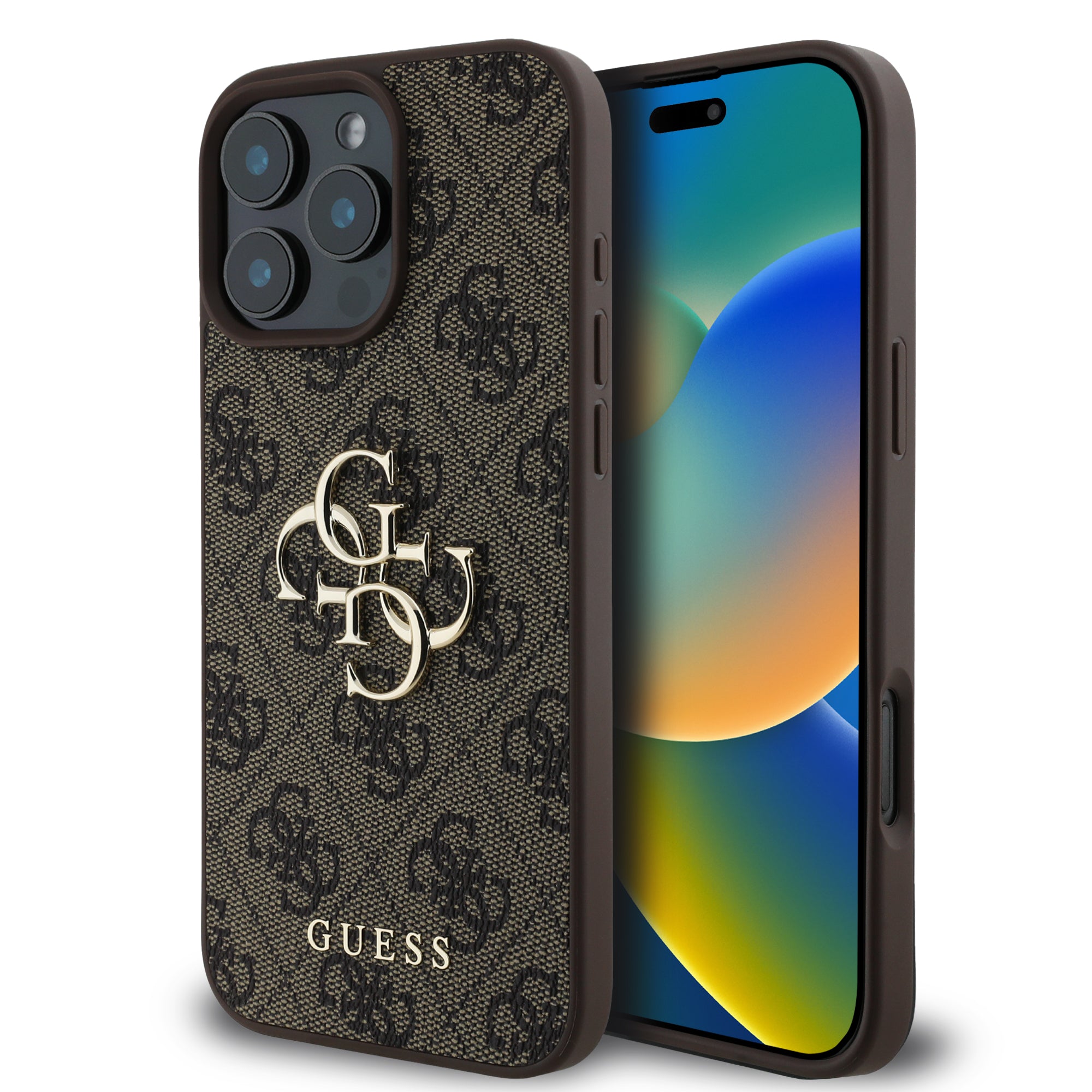 Guess “4G Logo Collection” Hard Case PU Case Θήκη προστασίας από δερματίνη – iPhone 16 Pro (Καφέ – GUHCP16L4GMGBR) – PhoneBazaar