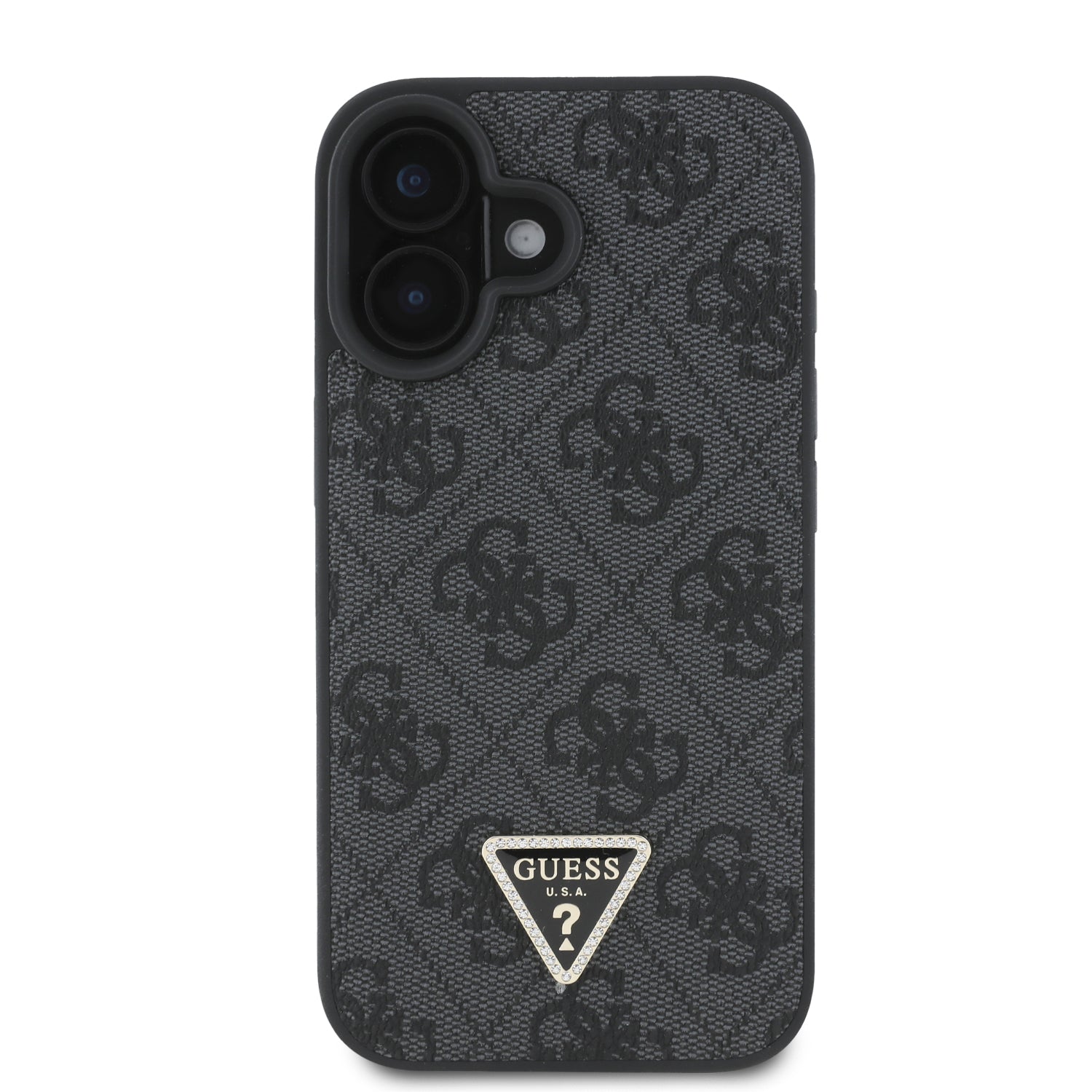 Guess “Metal Logo Strass Collection” Case Θήκη προστασίας Crossbody από δερματίνη – iPhone 16 (Μαύρο – GUHCP16SP4TDSCPK)