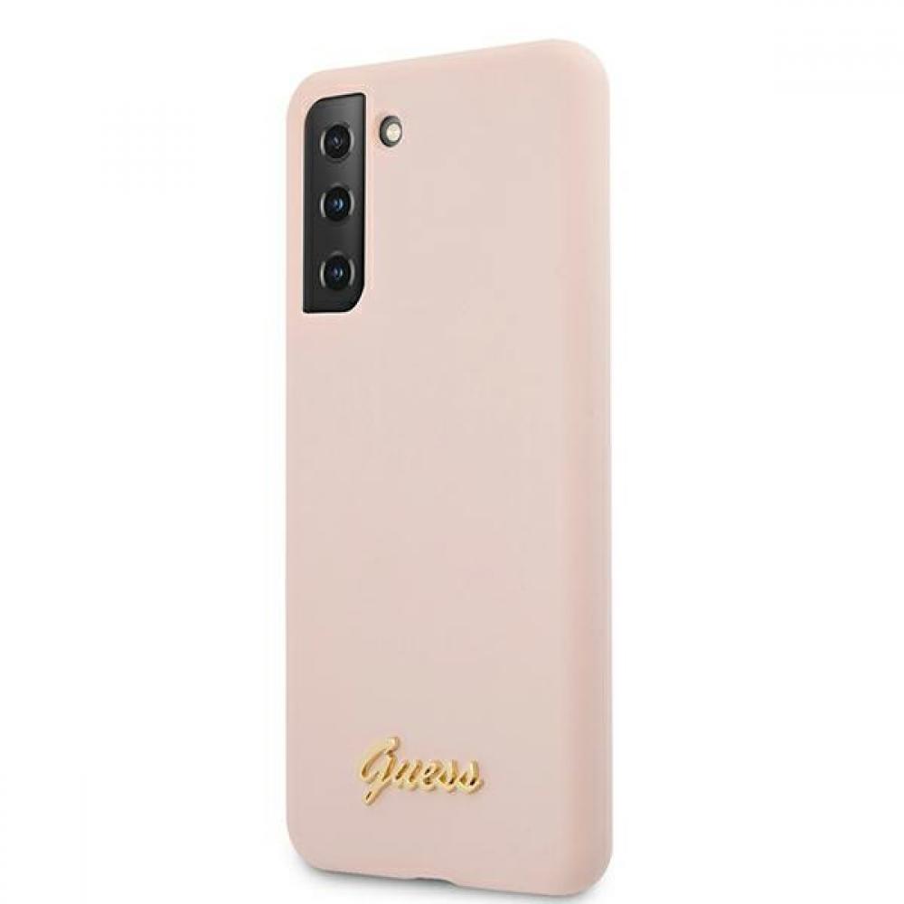 Guess "Vintage Script Logo Collection" Σκληρή Θήκη προστασίας από σιλικόνη – Samsung Galaxy S21+ (Ροζ)