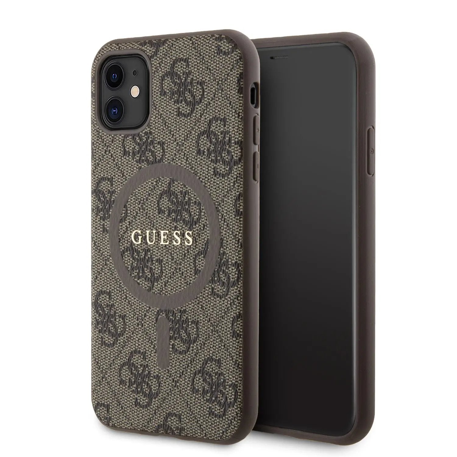 Guess “4g Logo Collection” Magsafe Ring Stand Hard Case Θήκη Προστασίας Απο Δερματινη – Iphone 11 (καφε – Guhmn61g4gfrw) – PhoneBazaar