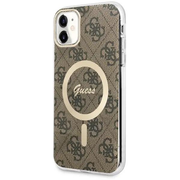 Guess "4g Logo Collection" Magsafe Ring Stand Hard Case Θήκη Προστασίας Απο Σκληρο Πλαστικο – Iphone 11 (καφε – Guhmn61h4stw) – PhoneBazaar