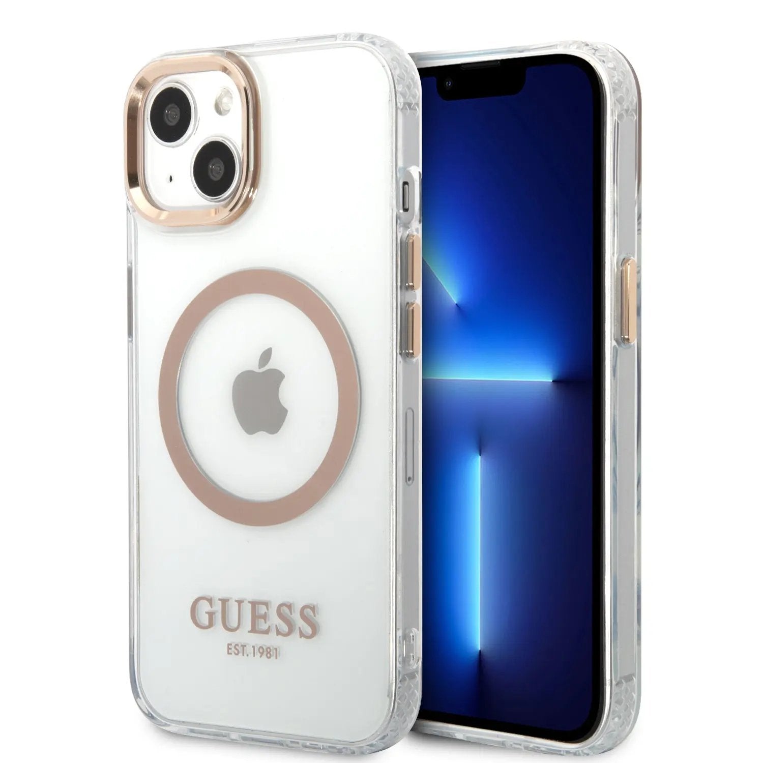 Guess “metal Outline Collection” Magsafe Hard Case Θήκη Προστασίας Απο Σκληρο Πλαστικο – Iphone 13 (χρυσο – Guhmp13mhtrmd) – PhoneBazaar