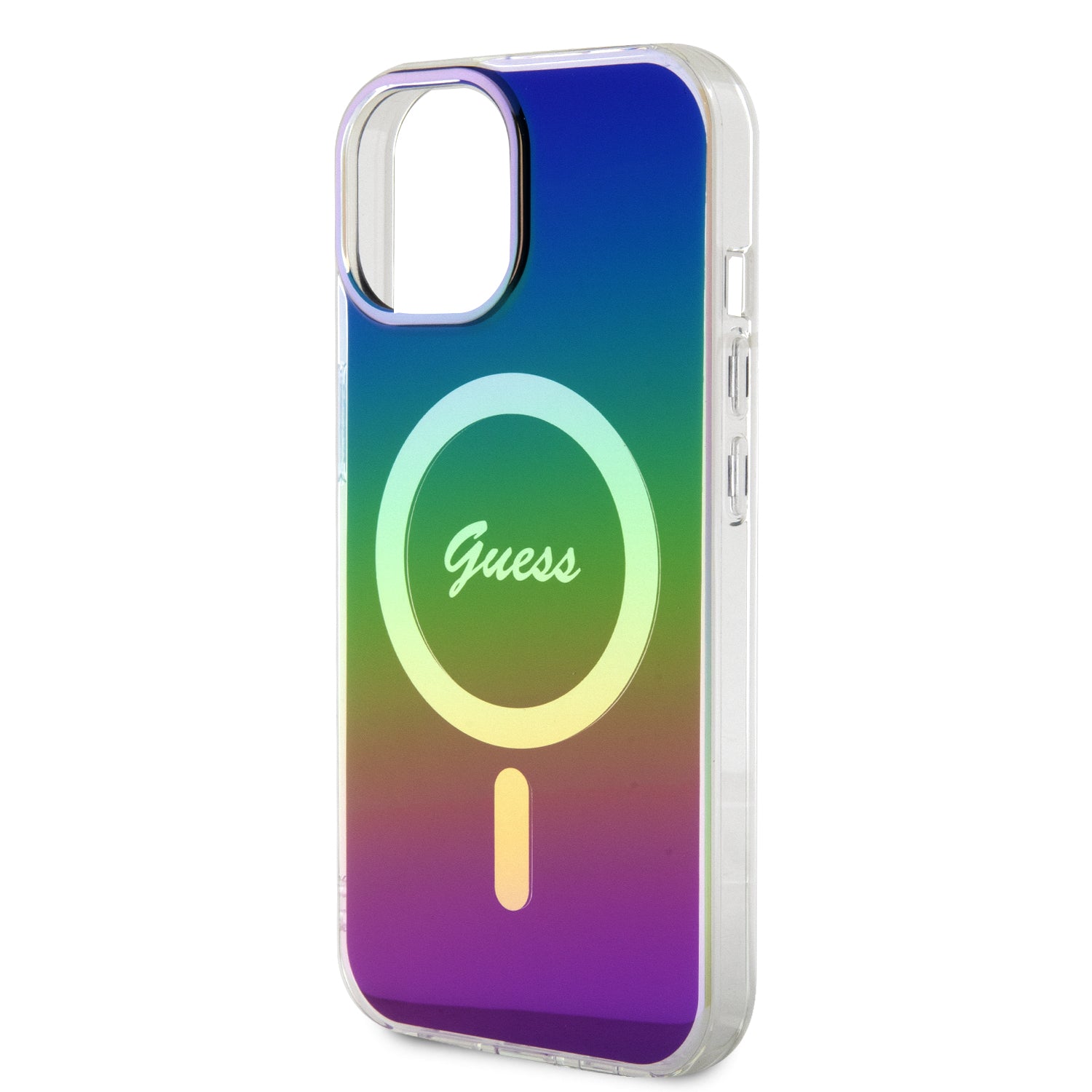 Guess Iridescent Magsafe Case Πολύχρωμη θήκη προστασίας από σκληρό πλαστικό – iPhone 15 (Rainbow Black – GUHMP15SHITSK)