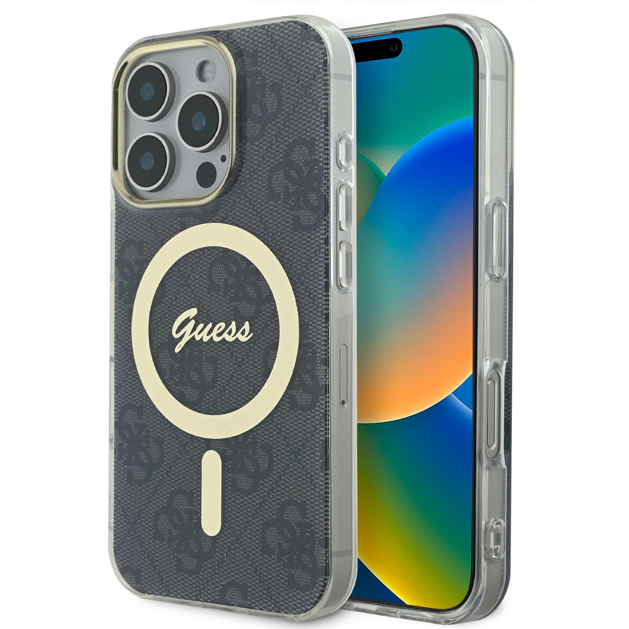 Guess Magsafe “4G Logο” Hard Case Ημιδιάφανη Θήκη προστασίας από σκληρό πλαστικό – iPhone 16 Pro (Διάφανο/Μαύρο – GUHMP16LH4STK) – PhoneBazaar