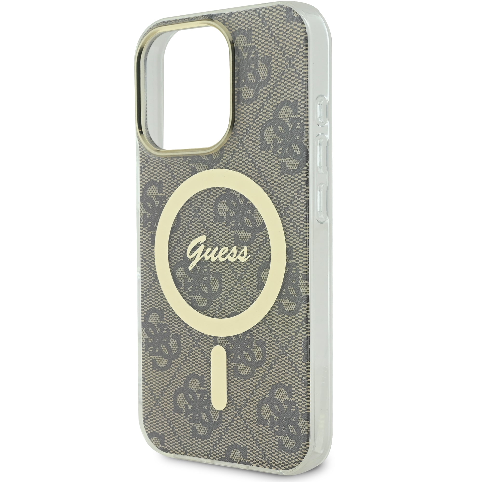 Guess Magsafe “4G Logο” Hard Case Ημιδιάφανη Θήκη προστασίας από σκληρό πλαστικό – iPhone 16 Pro (Διάφανο/Καφέ – GUHMP16LH4STW)