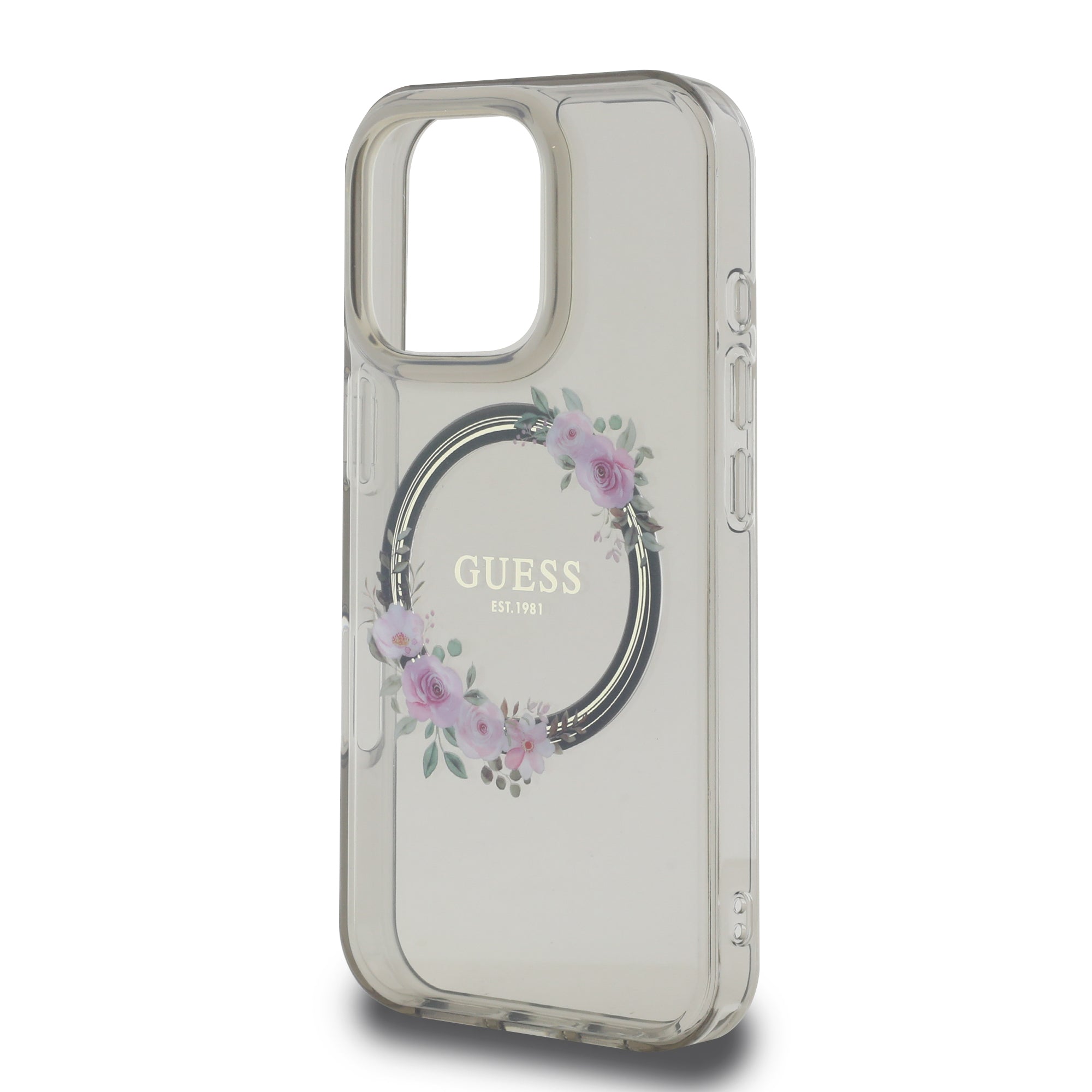 Guess Magsafe “Flower Wreath” Hard Case Θήκη προστασίας από σκληρό πλαστικό – iPhone 16 Pro (Μαύρο – GUHMP16LHFWFCK)