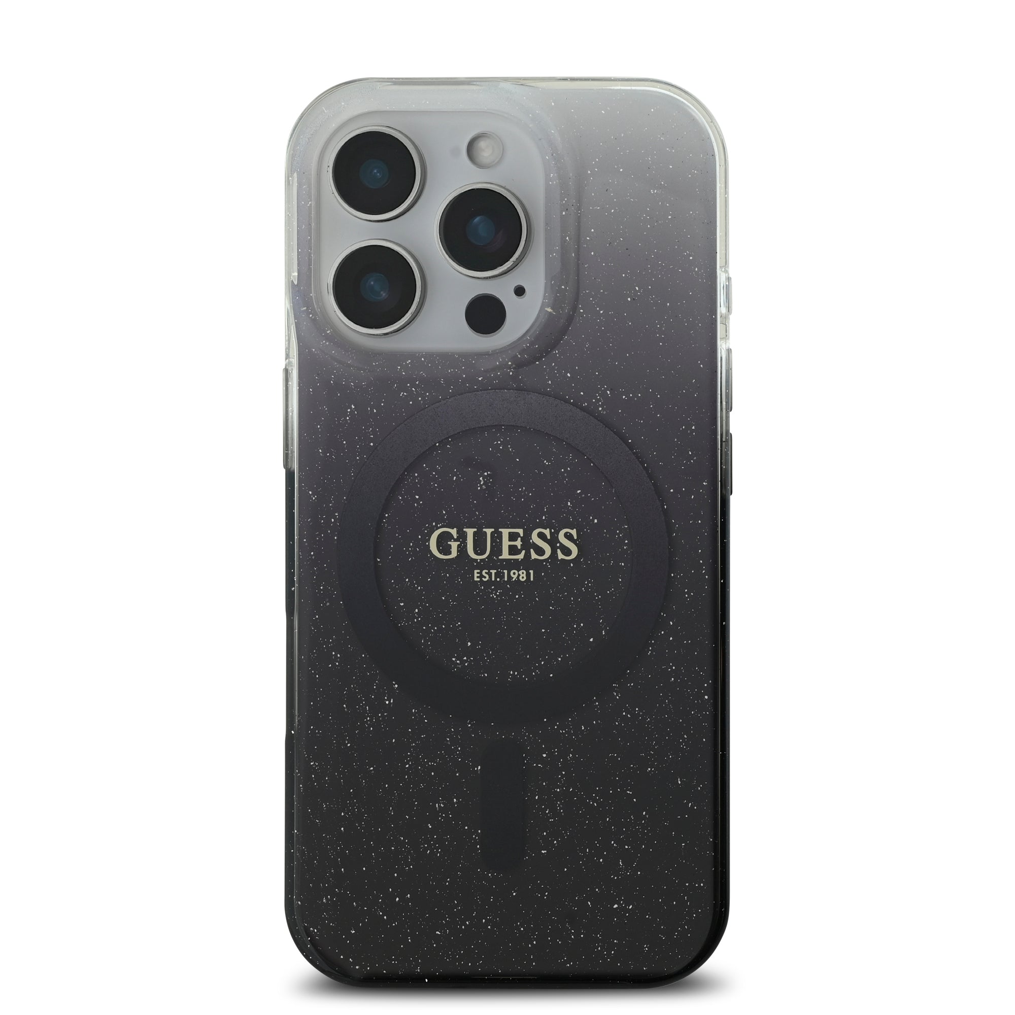 Guess Magsafe “Glitter Gradient” Hard Case Θήκη προστασίας από σκληρό πλαστικό – iPhone 16 Pro (Μαύρο – GUHMP16LHGRCELK)