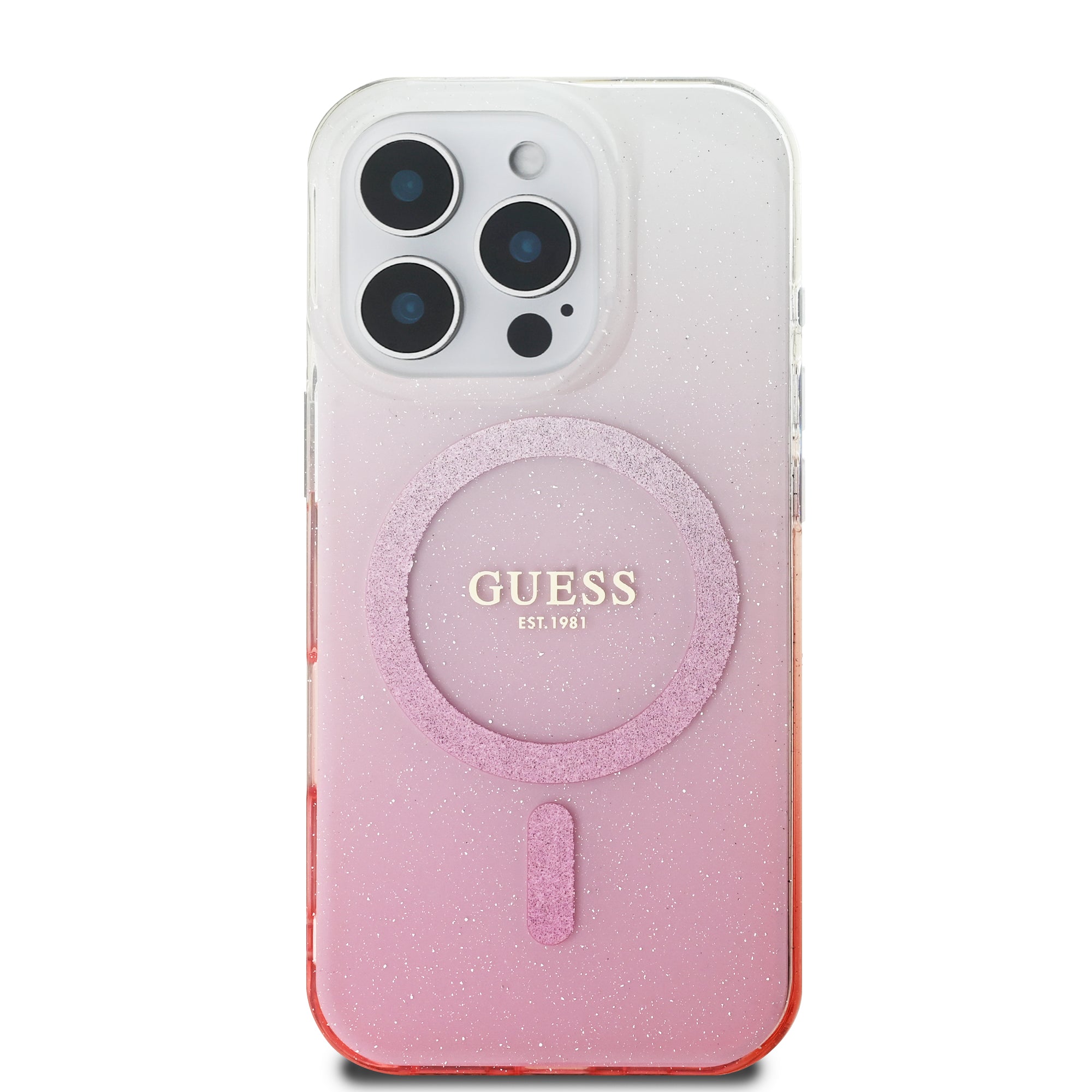 Guess Magsafe “Glitter Gradient” Hard Case Θήκη προστασίας από σκληρό πλαστικό – iPhone 16 Pro (Ροζ – GUHMP16LHGRCELP)