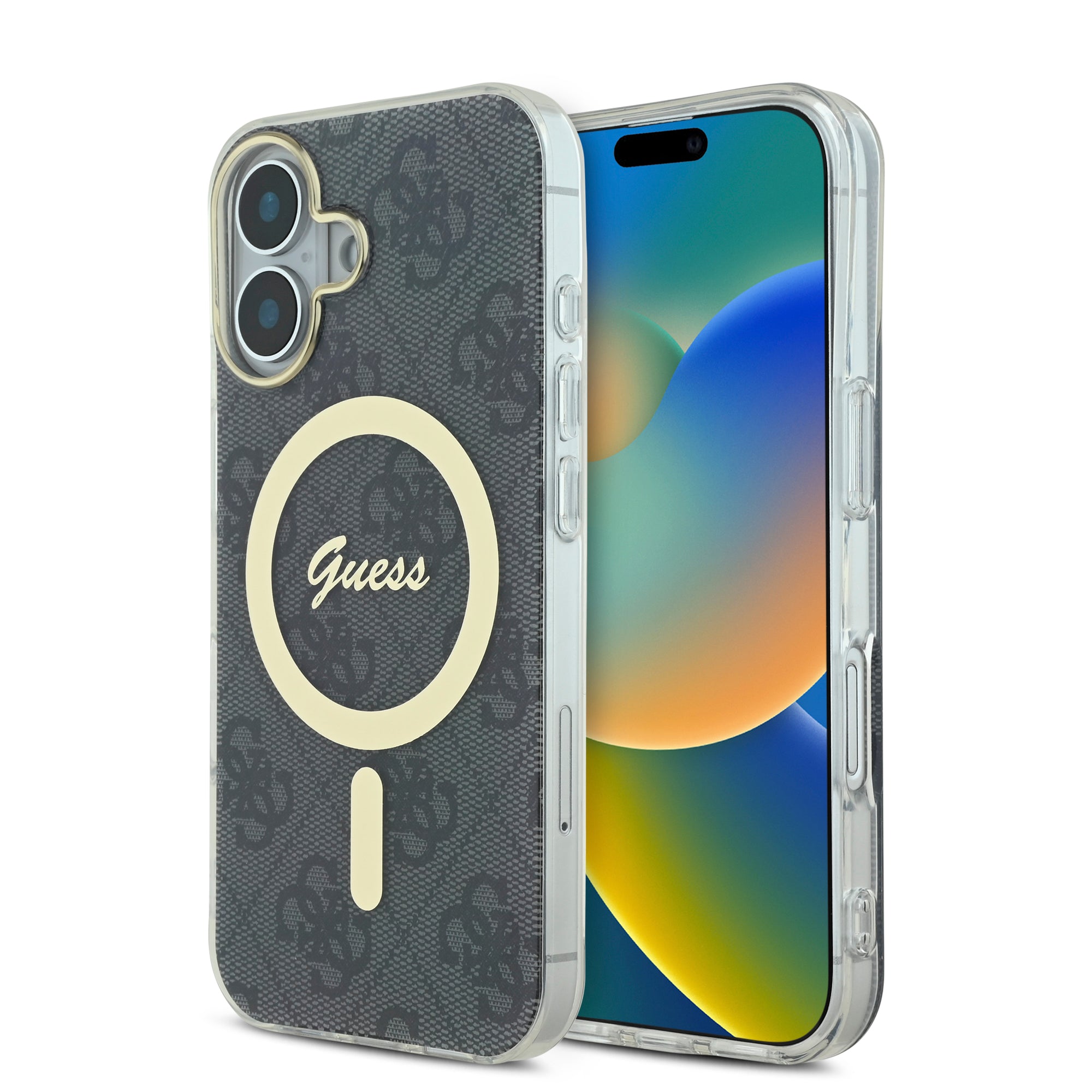Guess Magsafe “4G Logο” Hard Case Ημιδιάφανη Θήκη προστασίας από σκληρό πλαστικό – iPhone 16 (Διάφανο/Μαύρο – GUHMP16SH4STK) – PhoneBazaar