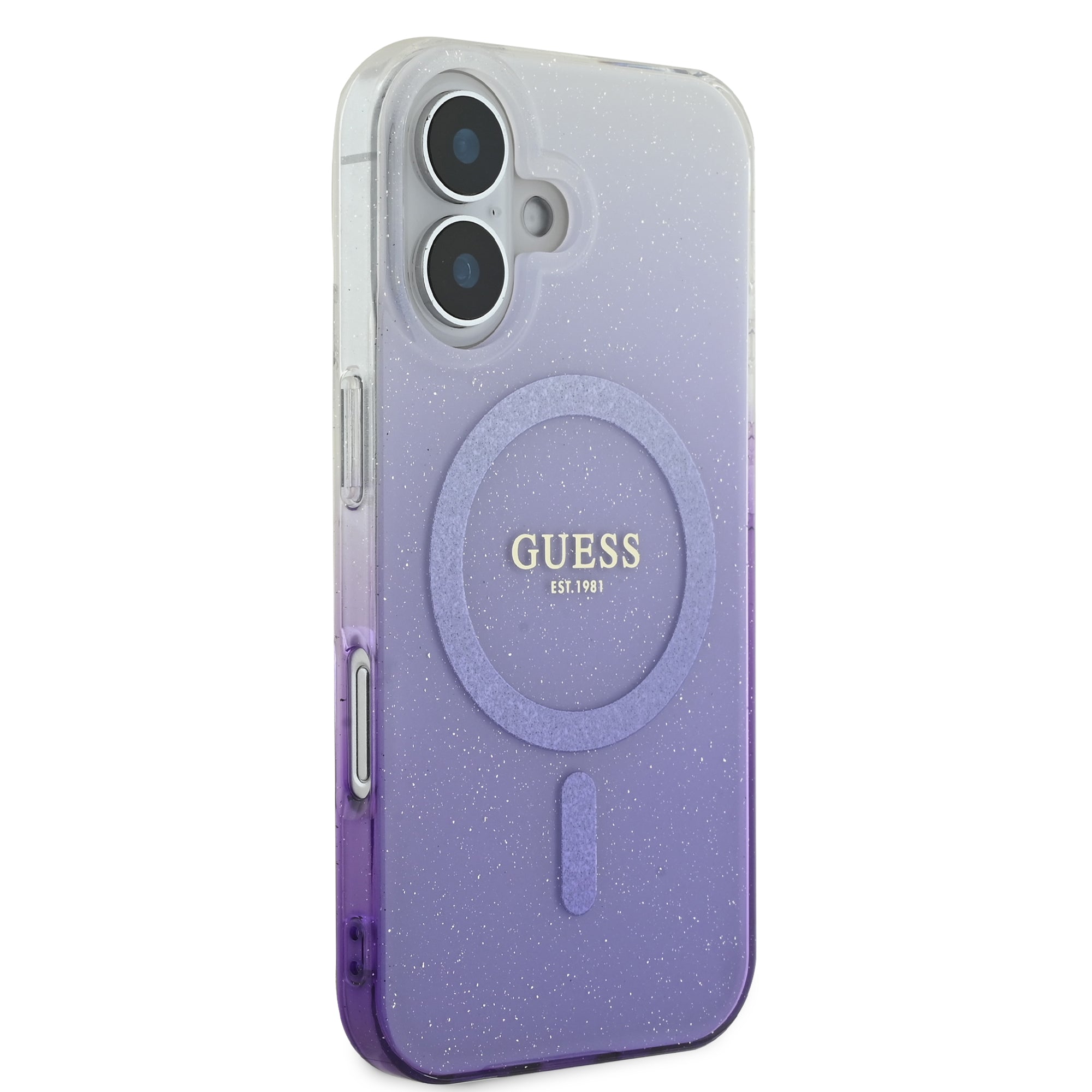 Guess Magsafe “Glitter Gradient” Hard Case Θήκη προστασίας από σκληρό πλαστικό – iPhone 16 (Μωβ – GUHMP16SHGRCELU)