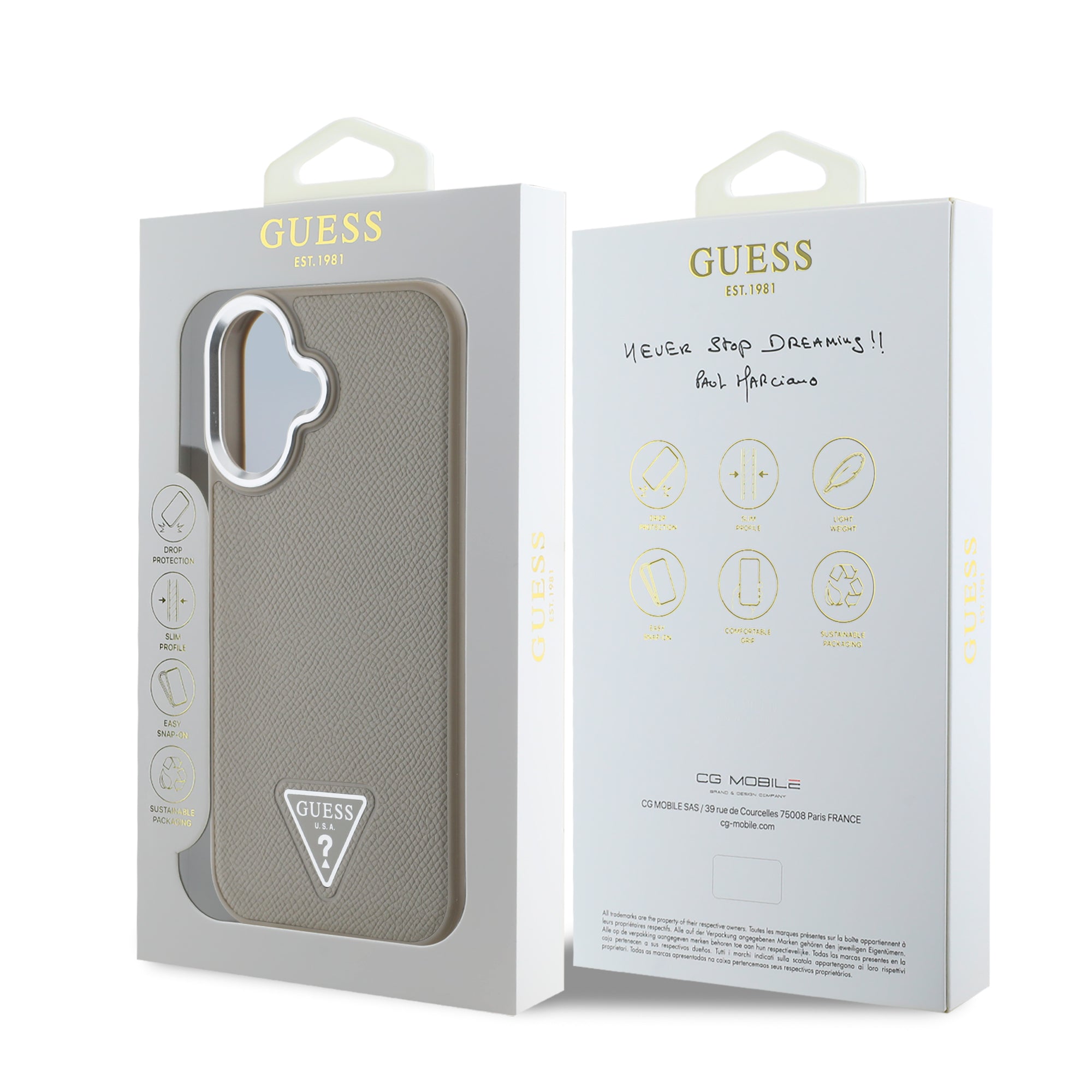 Guess Magsafe “Triangle Logo” Grained PU Case Θήκη προστασίας από δερματίνη – iPhone 16 (Καφέ – GUHMP16SPGTSPSW) – PhoneBazaar