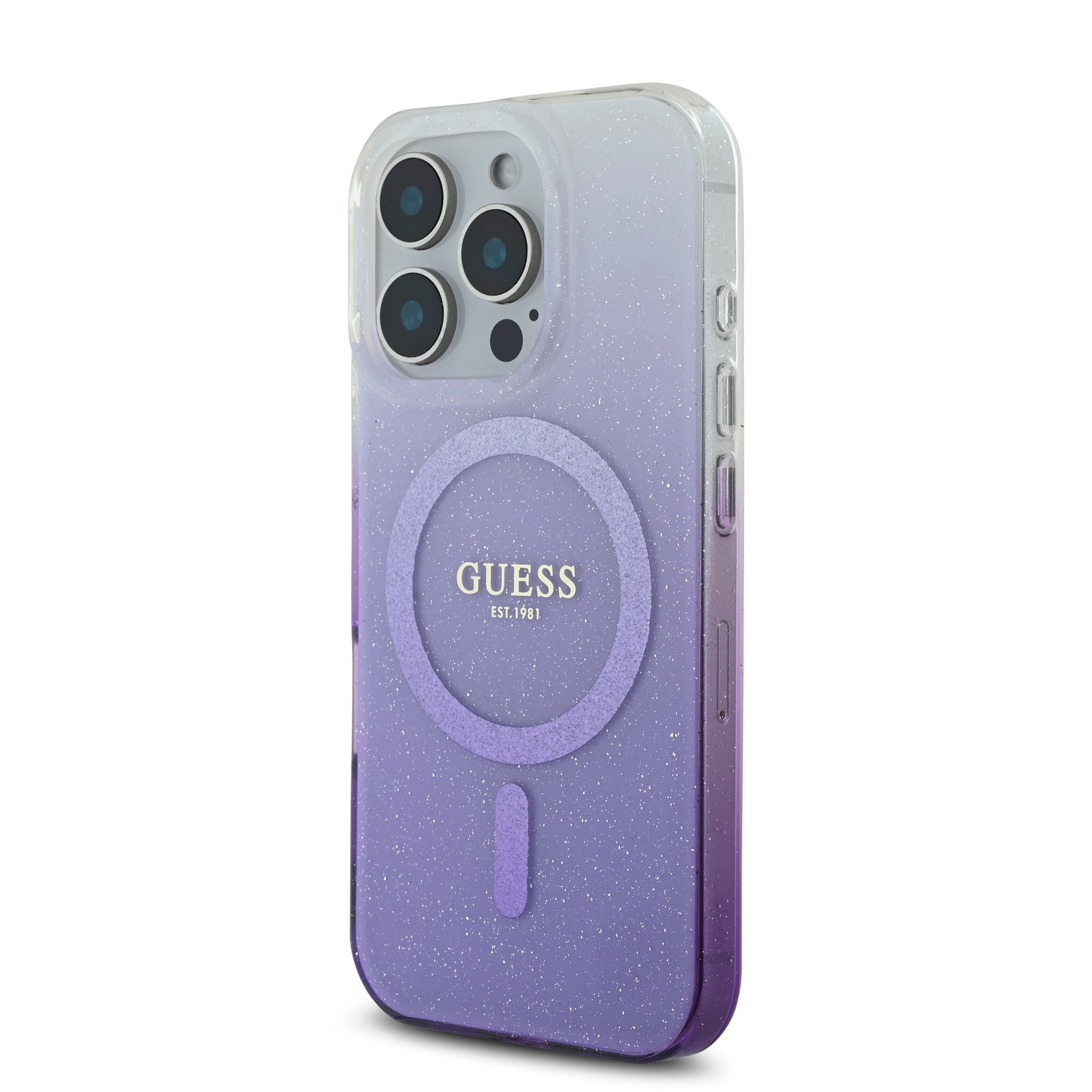 Guess Magsafe “Glitter Gradient” Hard Case Θήκη προστασίας από σκληρό πλαστικό – iPhone 16 Pro Max (Μωβ – GUHMP16XHGRCELU)