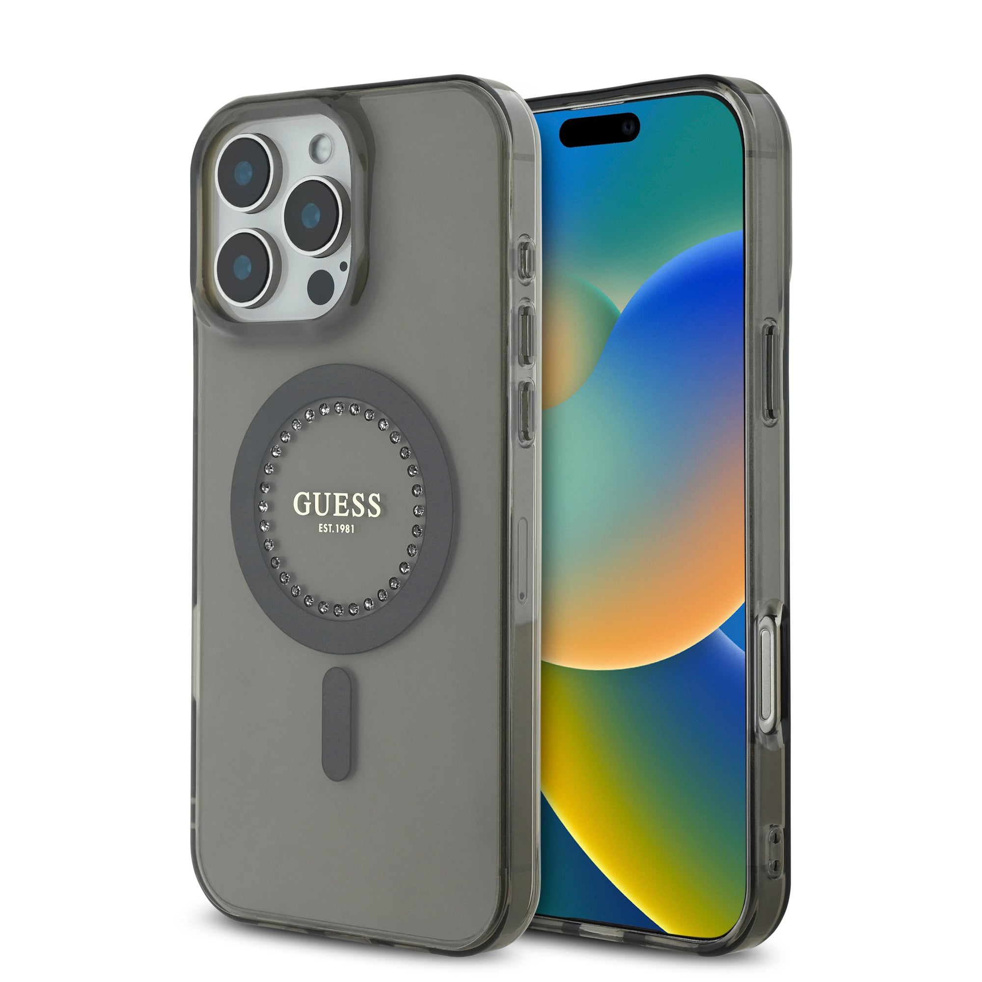 Guess Magsafe “Rhinestones” Hard Case Θήκη προστασίας από σκληρό πλαστικό – iPhone 16 Pro Max (Μαύρο – GUHMP16XPFTDTEK) – PhoneBazaar