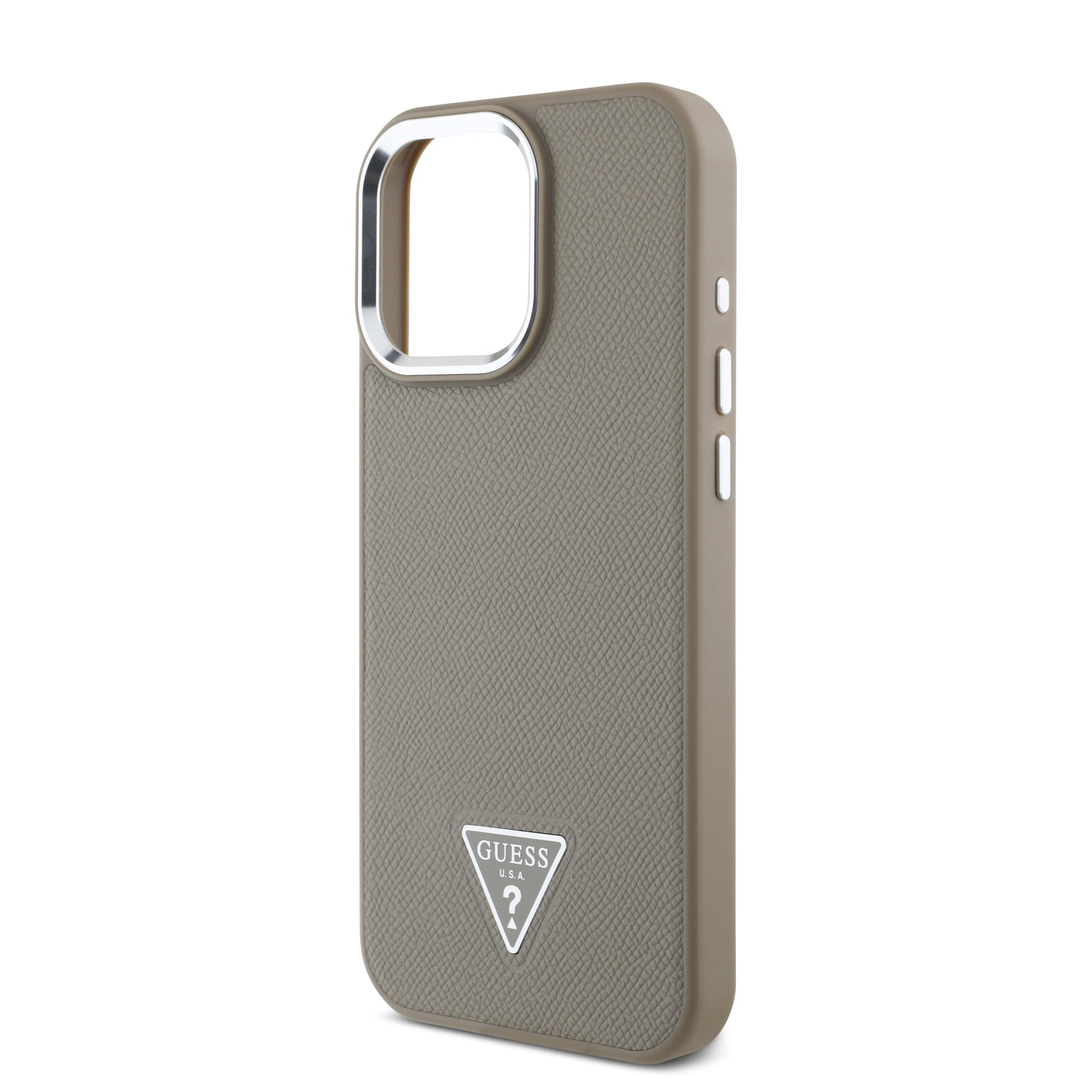 Guess Magsafe “Triangle Logo” Grained PU Case Θήκη προστασίας από δερματίνη – iPhone 16 Pro Max (Καφέ – GUHMP16XPGTSPSW)