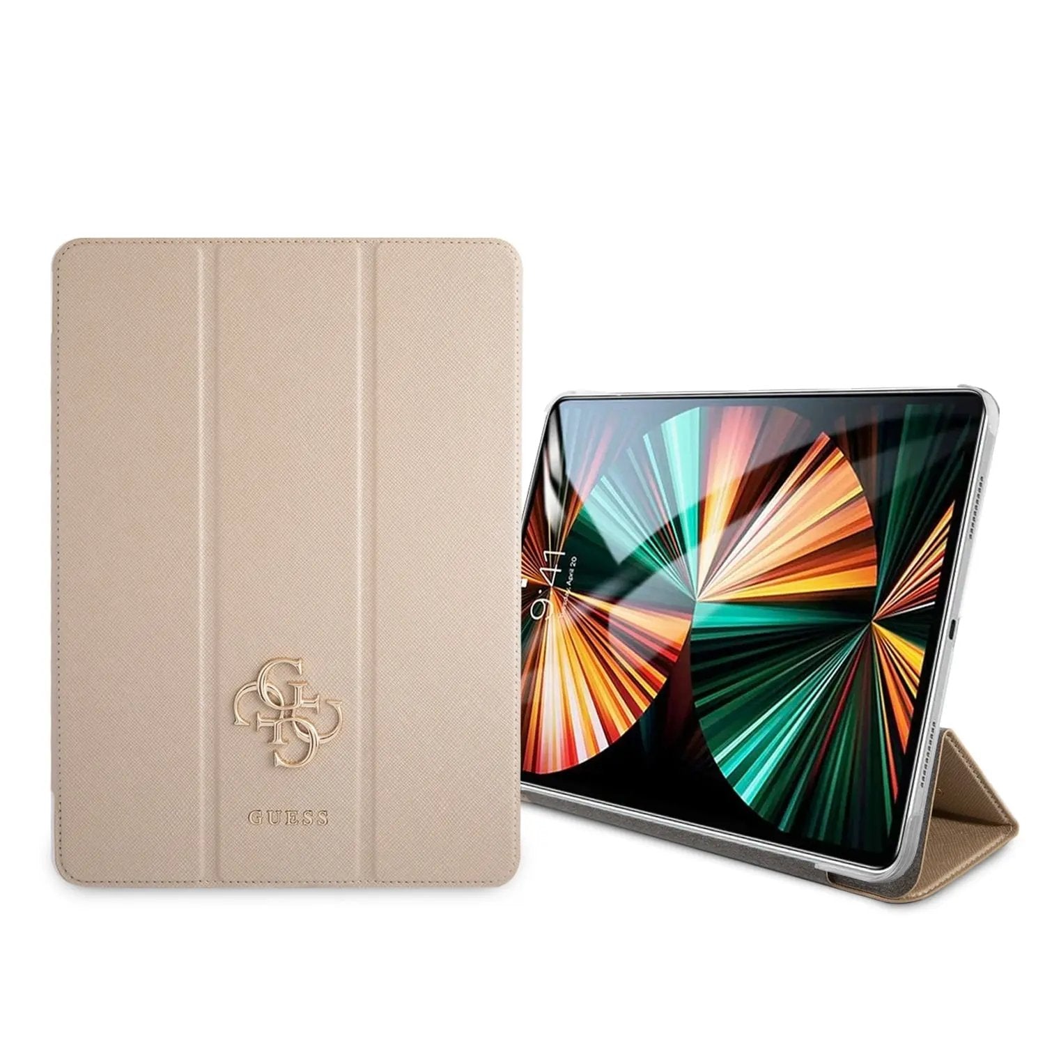 Guess 4G Logo Saffiano Collection Book Cover Θήκη κατάλληλη για Apple iPad Pro 2021 12,9" (Gold για GUIC12PUSASGO) – PhoneBazaar