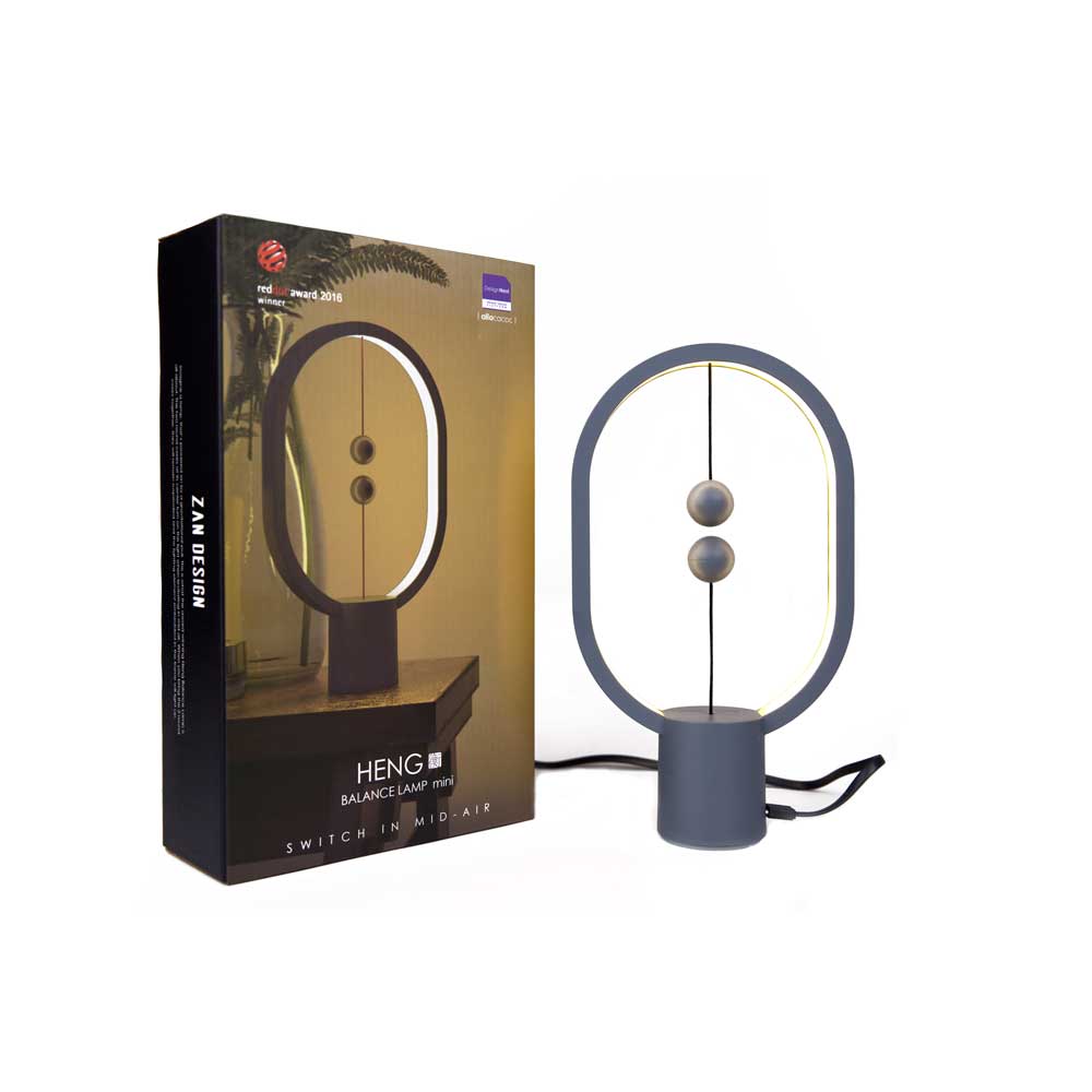 DesignNest Heng Balance Mini |Plastic Lamp Ellipse| Διακοσμητική λάμπα με μαγνητικό διακόπτη (Light Grey)