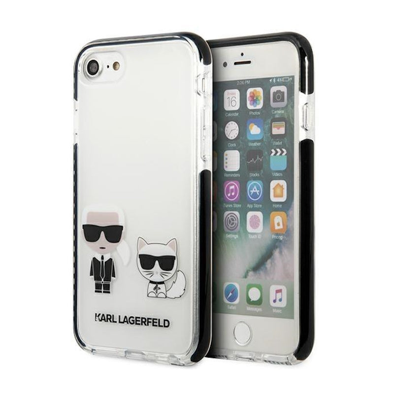 Karl Lagerfeld Ikonik Case “Karl & Choupette” Θήκη προστασίας από σκληρό πλαστικό – iPhone 7/8/SE (Λευκό – KLHCI8TPEKCW)