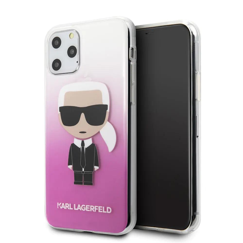 Karl Lagerfeld Ikonik Gradient Transparent Case Θήκη προστασίας από σιλικόνη – iPhone 11 Pro (Clear / Gradient Pink) – PhoneBazaar