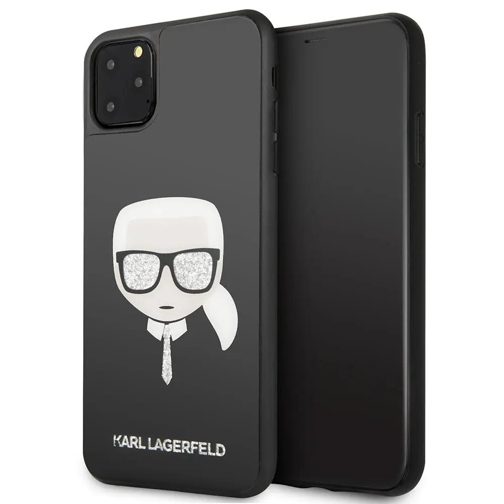 Karl Lagerfeld "Glitter Head" Double Layer Hard Case Θήκη προστασίας – iPhone 11 Pro Max (Black – KLHCN65DLHBK) – PhoneBazaar
