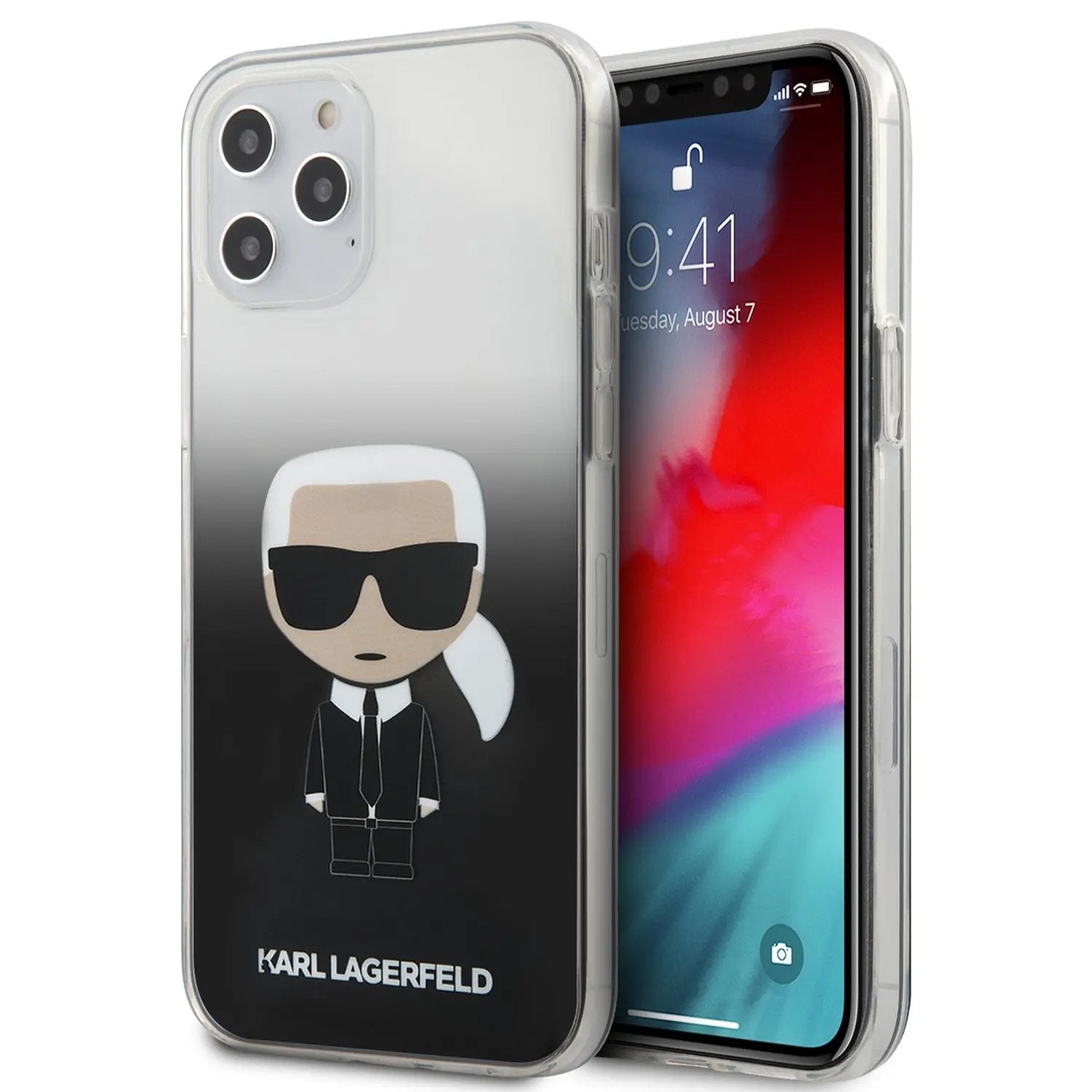Karl Lagerfeld Ikonik Gradient Transparent Case Karl's Head Θήκη Προστασίας Απο Σιλικόνη – Iphone 12 Pro Max (clear / Gradient Black) – PhoneBazaar