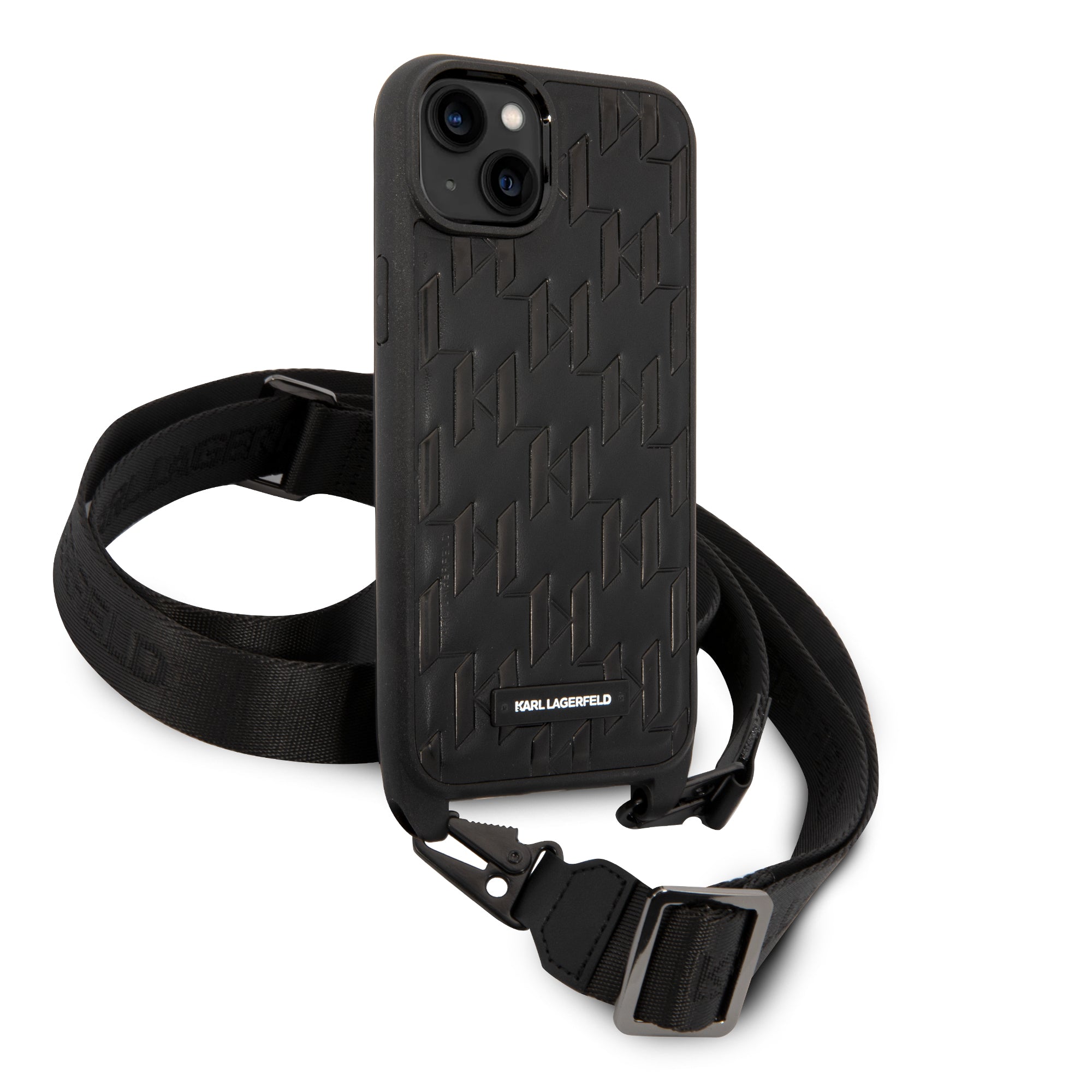 Karl Lagerfeld Monogram Plaque Logo PU Leather Case Θήκη προστασίας από δερματίνη – iPhone 14 Plus (Μαύρο – KLHCP14MSTMMK)