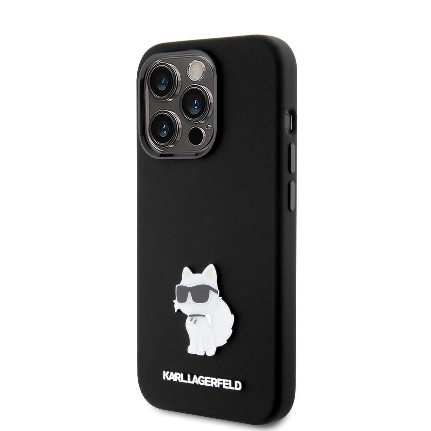 Karl Lagerfeld Choupette Metal Pin Hard Case Θήκη προστασίας από σιλικόνη – iPhone 15 Pro (Black – KLHCP15LSMHCNPK)