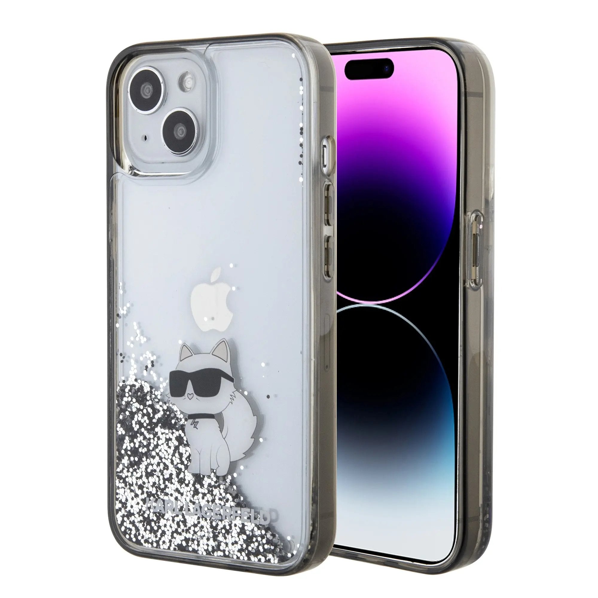 Karl Lagerfeld Ikonik Case Choupette Θήκη Προστασίας Απο Liquid Σιλικόνη – Iphone 15 (clear / Silver Glitter – Klhcp15slkcnsk) – PhoneBazaar