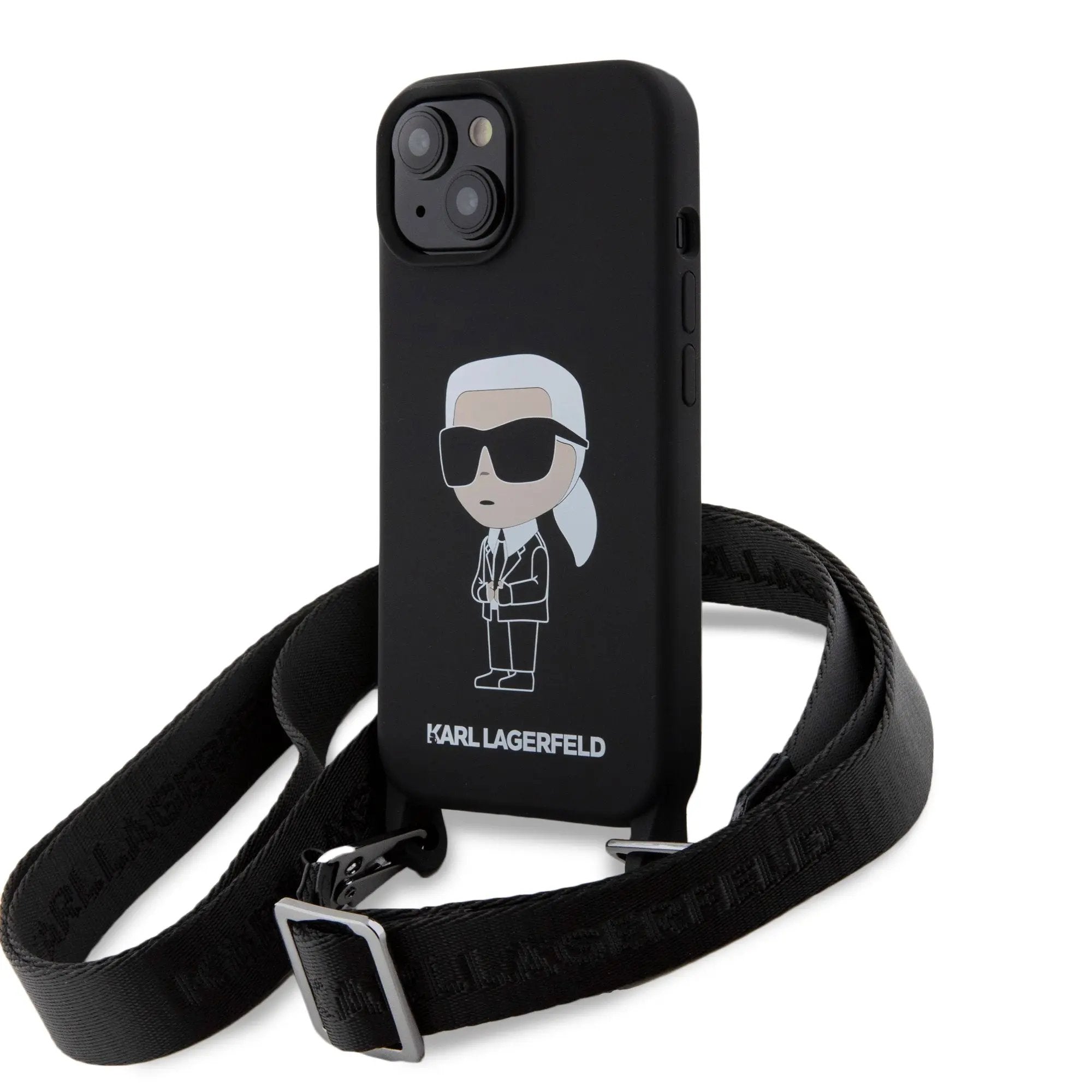 Karl Lagerfeld Crossbody Ikonik Hard Case Θήκη προστασίας από σιλικόνη – iPhone 15 (Black – KLHCP15SSCBSKNK) – PhoneBazaar