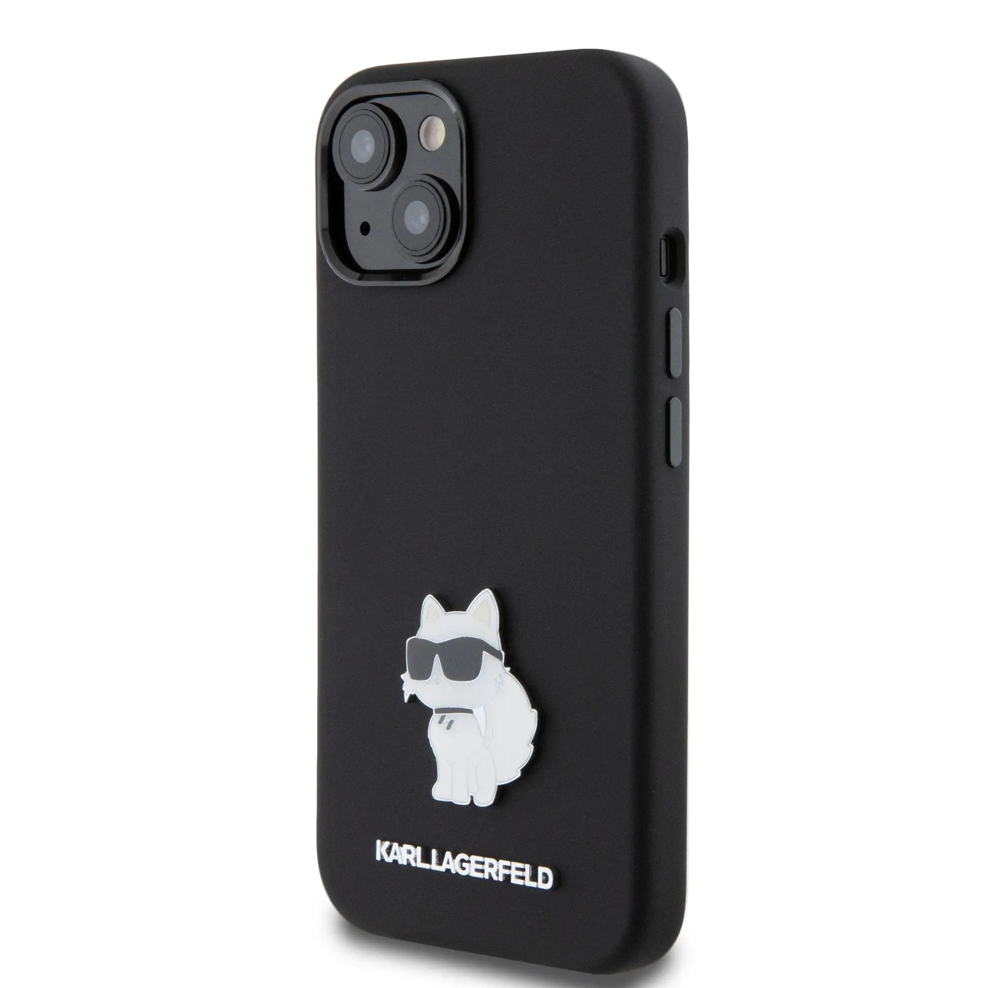 Karl Lagerfeld Choupette Metal Pin Hard Case Θήκη Προστασίας Απο Σιλικόνη – Iphone 15 (black – Klhcp15ssmhcnpk) – PhoneBazaar