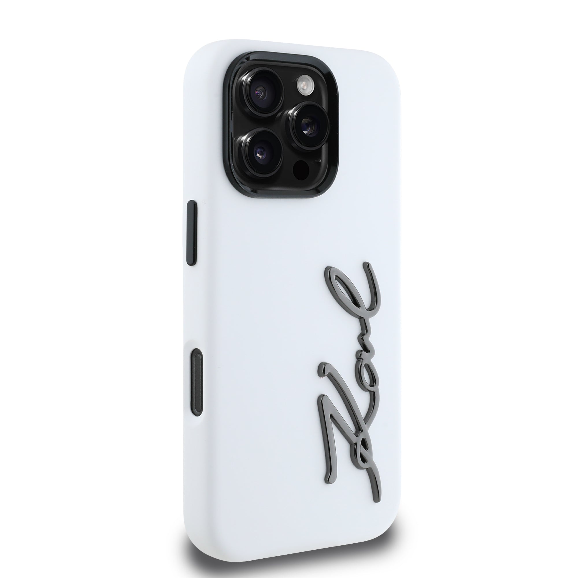 Karl Lagerfeld “Signature Metal Logo Collection” Hard Case Θήκη προστασίας από σιλικόνη – iPhone 16 Pro (Λευκό – KLHCP16LSCMSMVH)