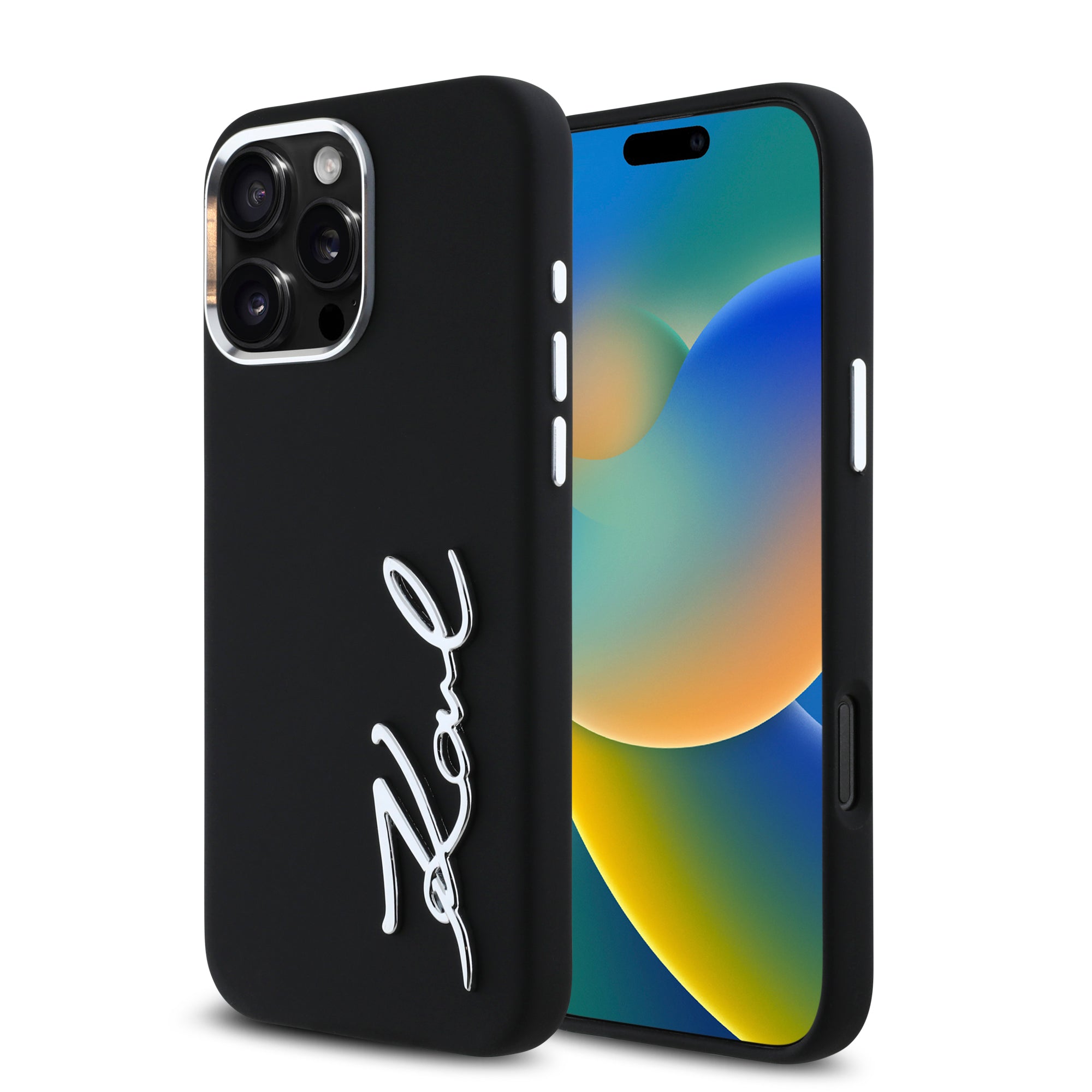 Karl Lagerfeld “Signature Metal Logo Collection” Hard Case Θήκη προστασίας από σιλικόνη – iPhone 16 Pro (Μαύρο – KLHCP16LSCMSMVK) – PhoneBazaar