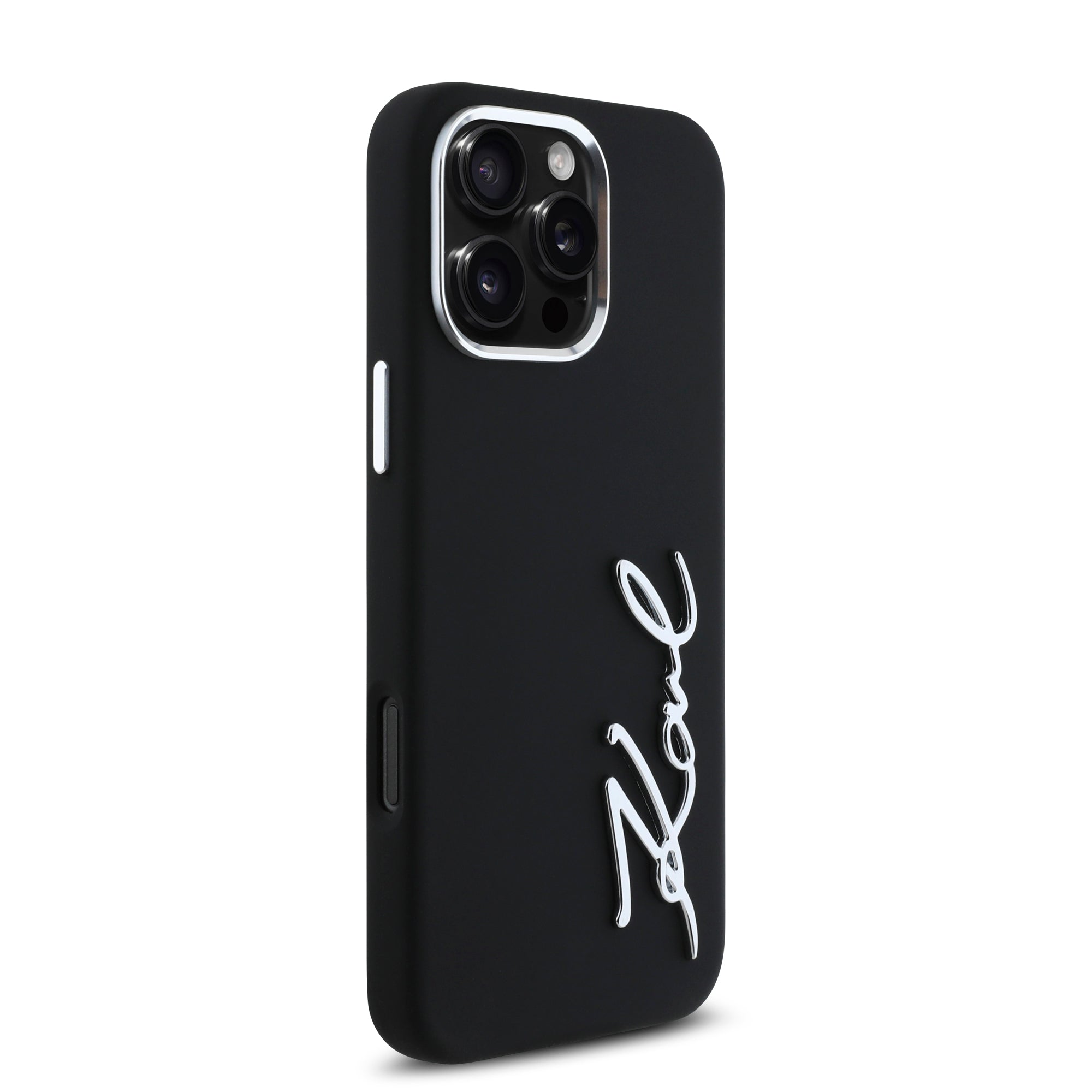 Karl Lagerfeld “Signature Metal Logo Collection” Hard Case Θήκη προστασίας από σιλικόνη – iPhone 16 Pro (Μαύρο – KLHCP16LSCMSMVK)