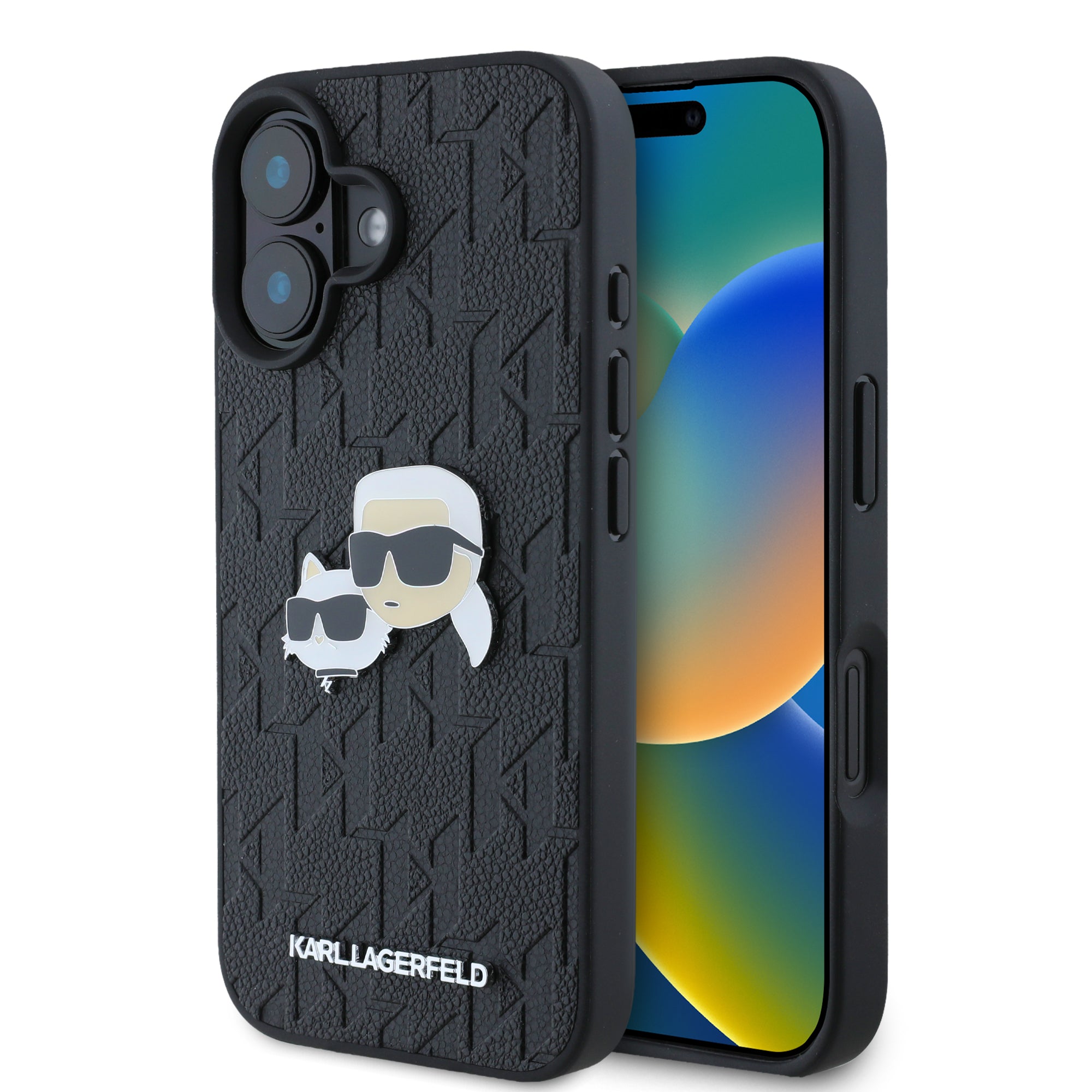 Karl Lagerfeld Monogram Ikonik Patch Saffiano Case Θήκη προστασίας από δερματίνη – iPhone 16 (Μαύρο – KLHCP16SPGKLKCPK) – PhoneBazaar