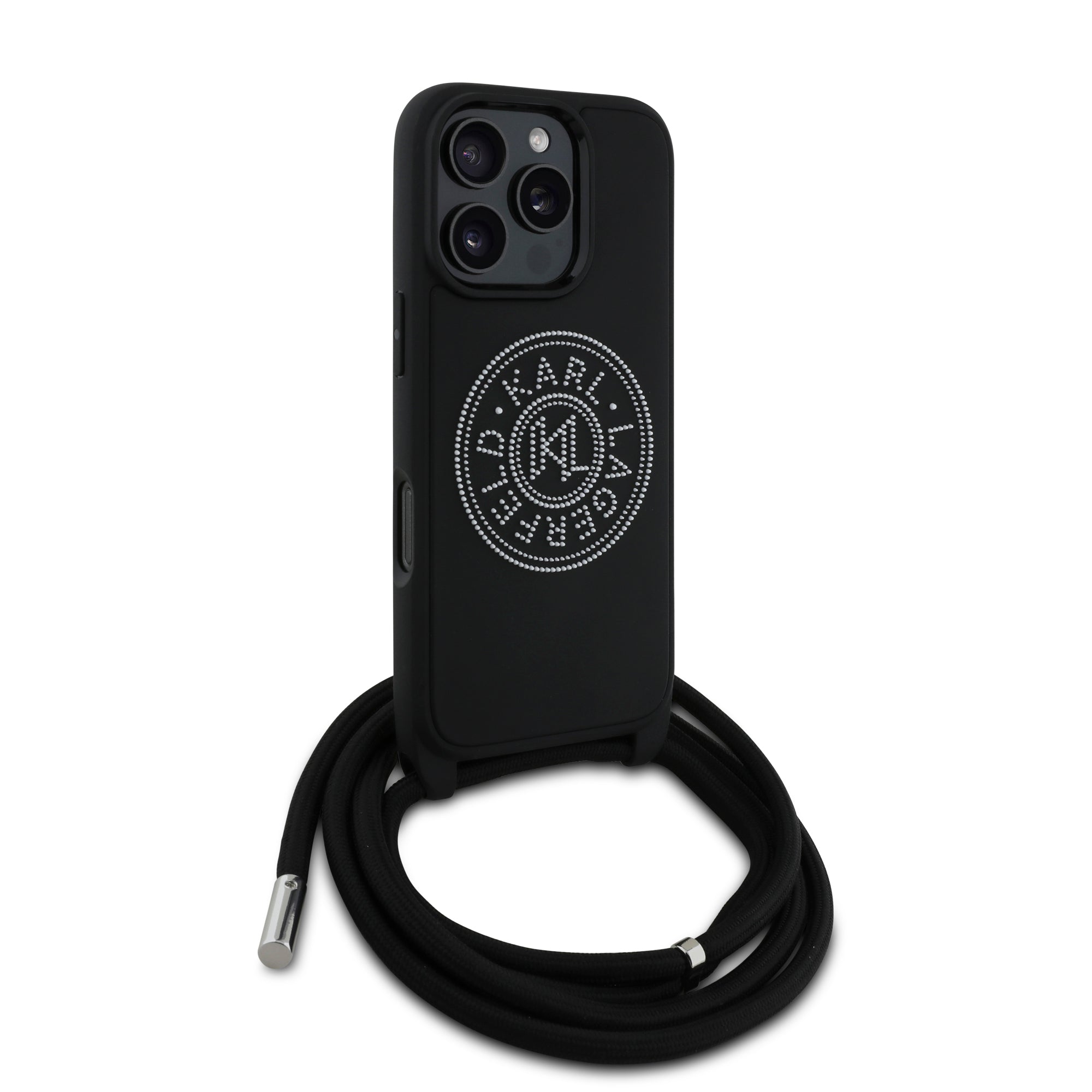 Karl Lagerfeld 3D Raised Round Logo Crossbody Case Θήκη προστασίας από σκληρό πλαστικό – iPhone 16 Pro Max (Μαύρο – KLHCP16X3DRKLCPCH)