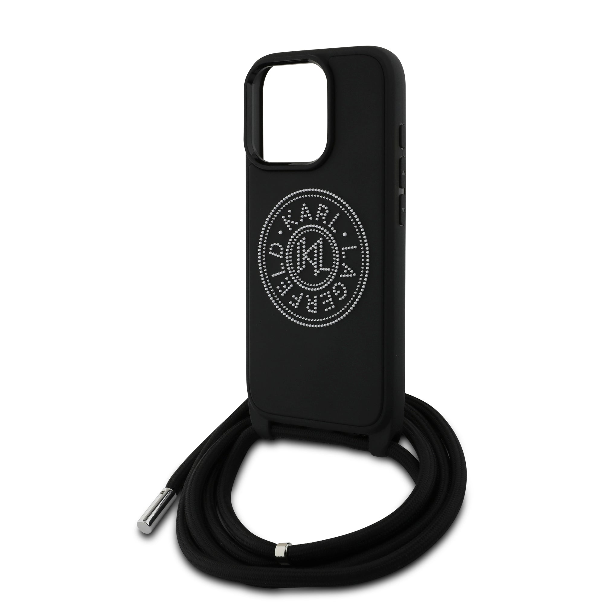 Karl Lagerfeld 3D Raised Round Logo Crossbody Case Θήκη προστασίας από σκληρό πλαστικό – iPhone 16 Pro Max (Μαύρο – KLHCP16X3DRKLCPCH)