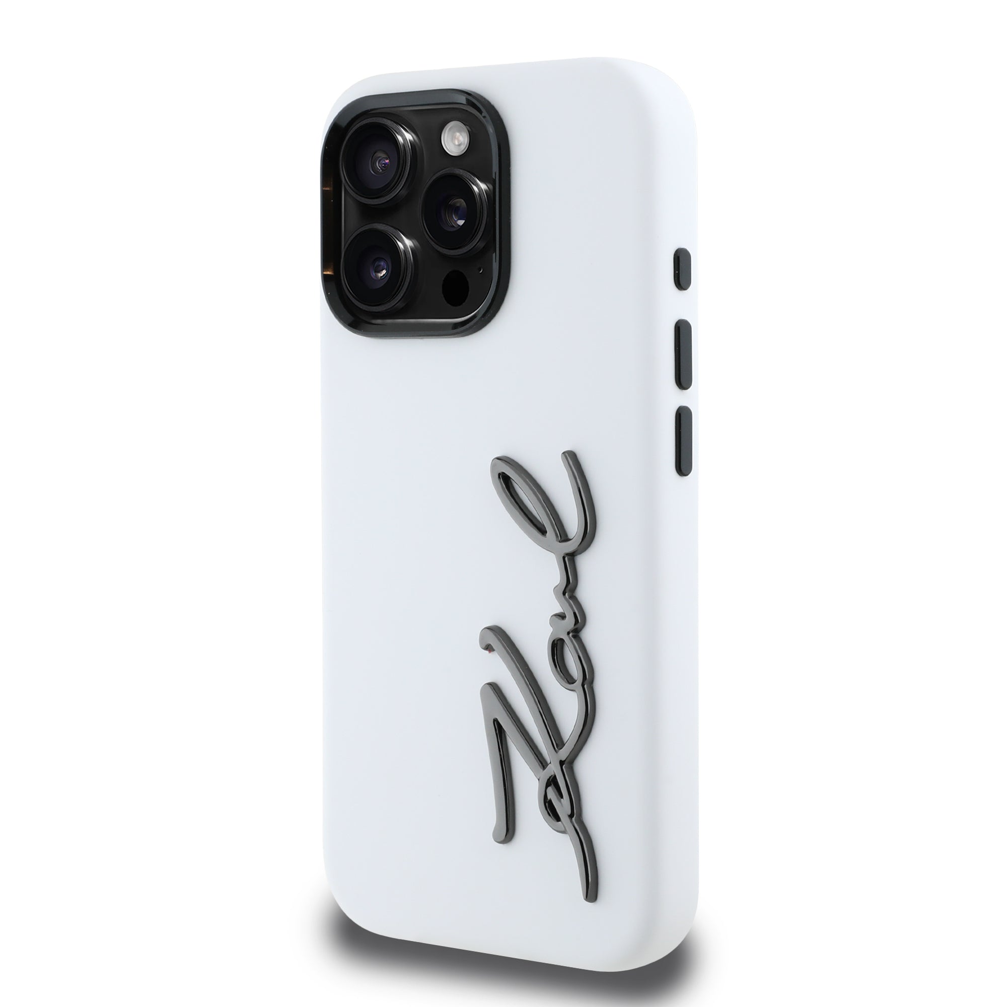 Karl Lagerfeld “Signature Metal Logo Collection” Hard Case Θήκη προστασίας από σιλικόνη – iPhone 16 Pro Max (Λευκό – KLHCP16XSCMSMVH)