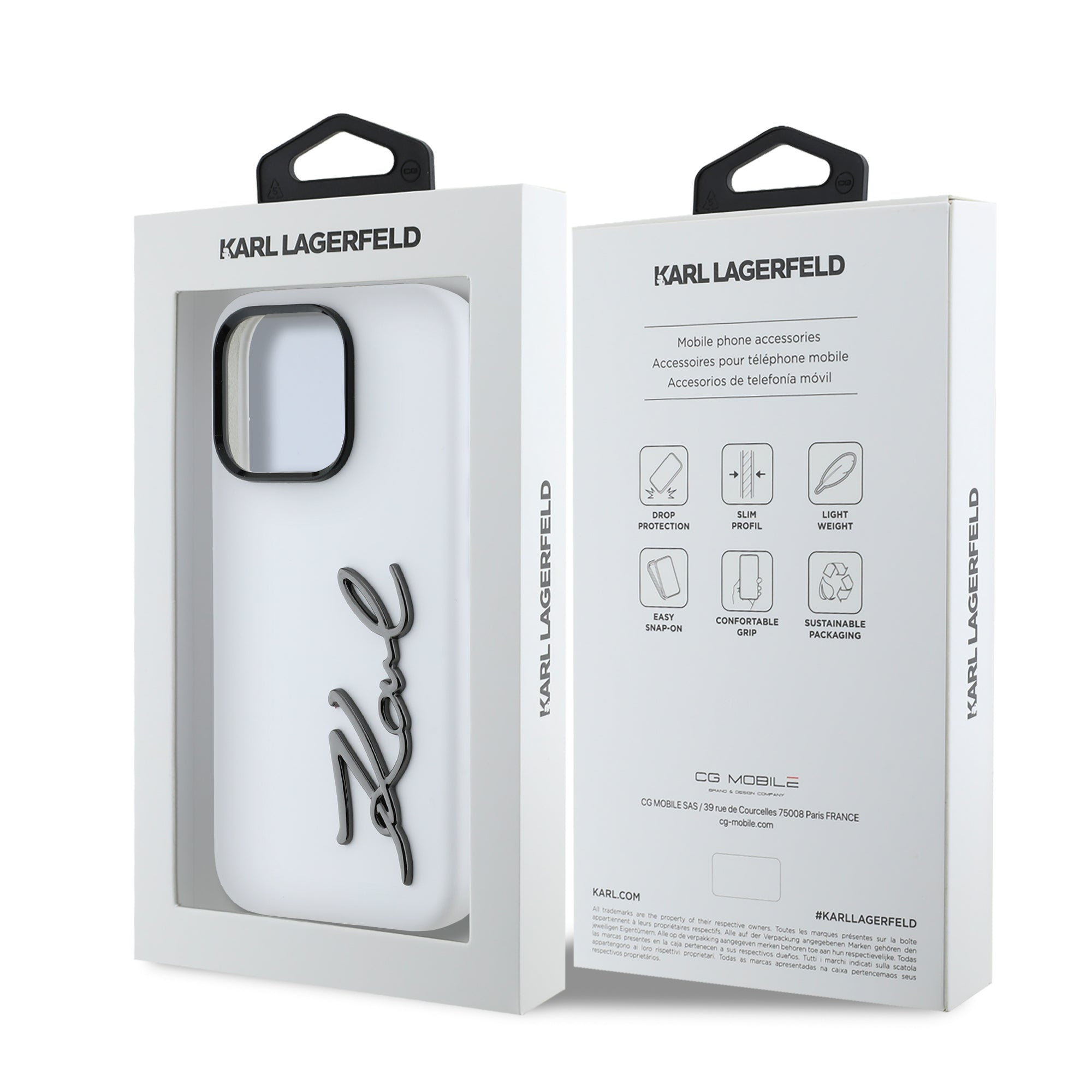 Karl Lagerfeld “Signature Metal Logo Collection” Hard Case Θήκη προστασίας από σιλικόνη – iPhone 16 Pro Max (Λευκό – KLHCP16XSCMSMVH)