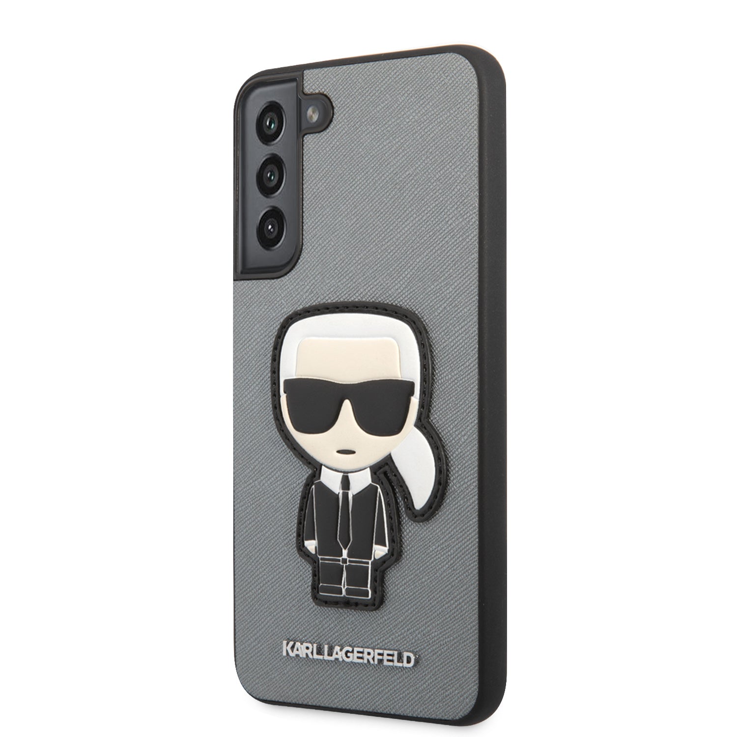 Karl Lagerfeld Ikonik Patch Saffiano Hard Case Θήκη προστασίας από δερματίνη – Samsung Galaxy S22 Plus (γκρι – KLHCS22MOKPG)