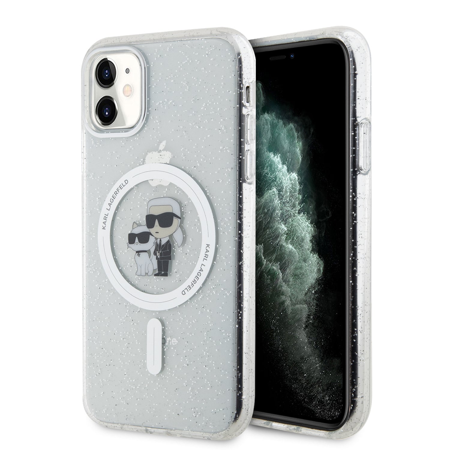 Karl Lagerfeld Magsafe Ringstand Case IML Karl+Choupette Θήκη προστασίας από σκληρό πλαστικό για iPhone 11 (Clear – KLHMN61HGKCNOT) – PhoneBazaar
