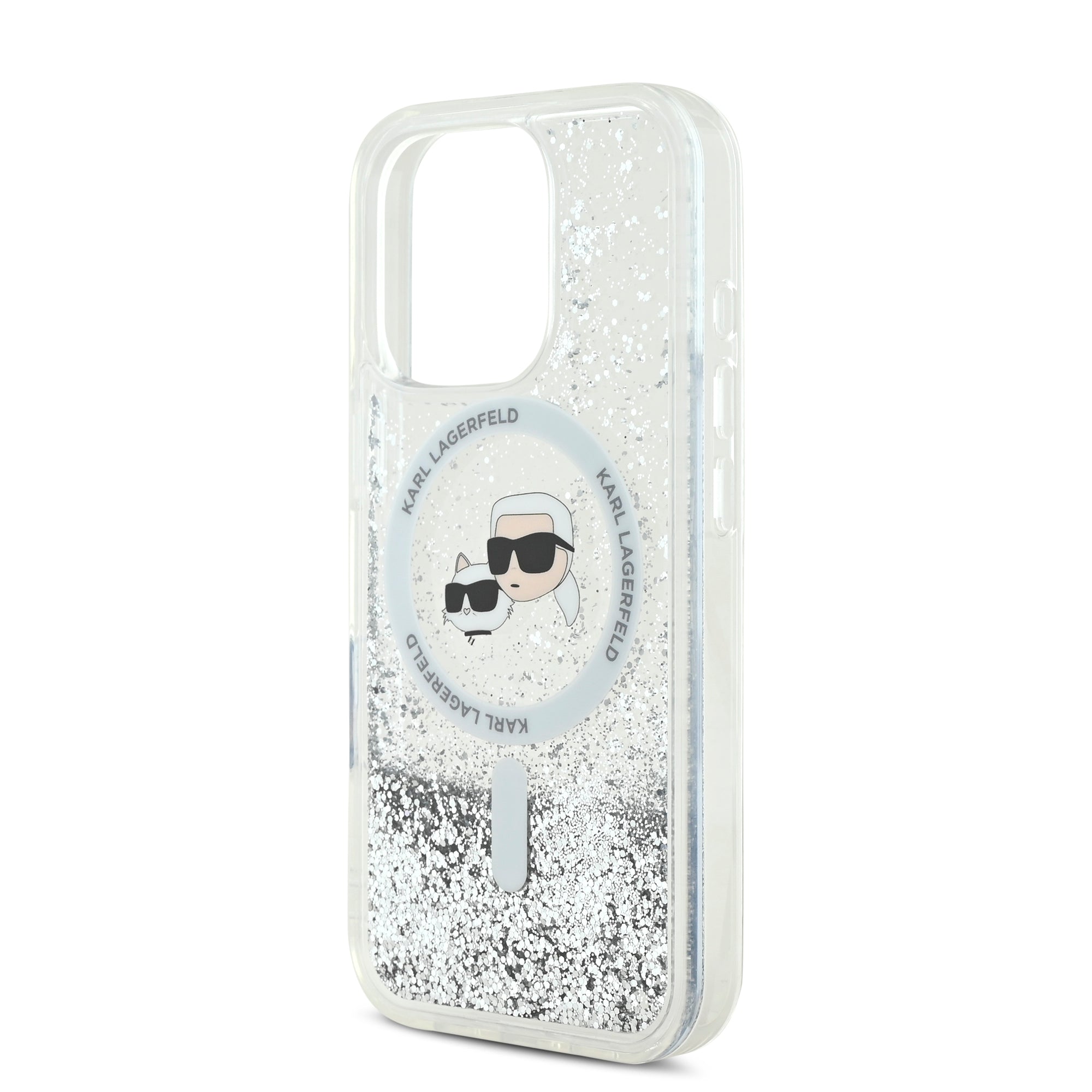 Karl Lagerfeld Magsafe Ringstand Liquid Glitter Hard Case Θήκη προστασίας από σκληρό πλαστικό – iPhone 16 Pro (Glitter Διάφανη – KLHMP16LLGKCSGH)