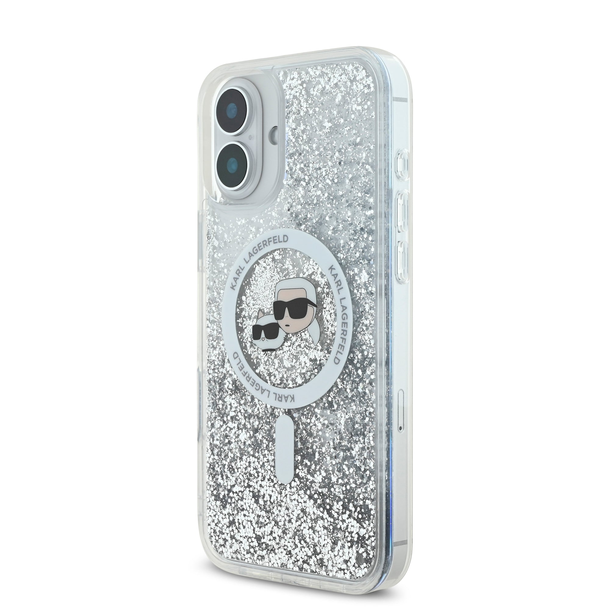 Karl Lagerfeld Magsafe Ringstand Liquid Glitter Hard Case Θήκη προστασίας από σκληρό πλαστικό – iPhone 16 (Glitter Διάφανη – KLHMP16SLGKCSGH)