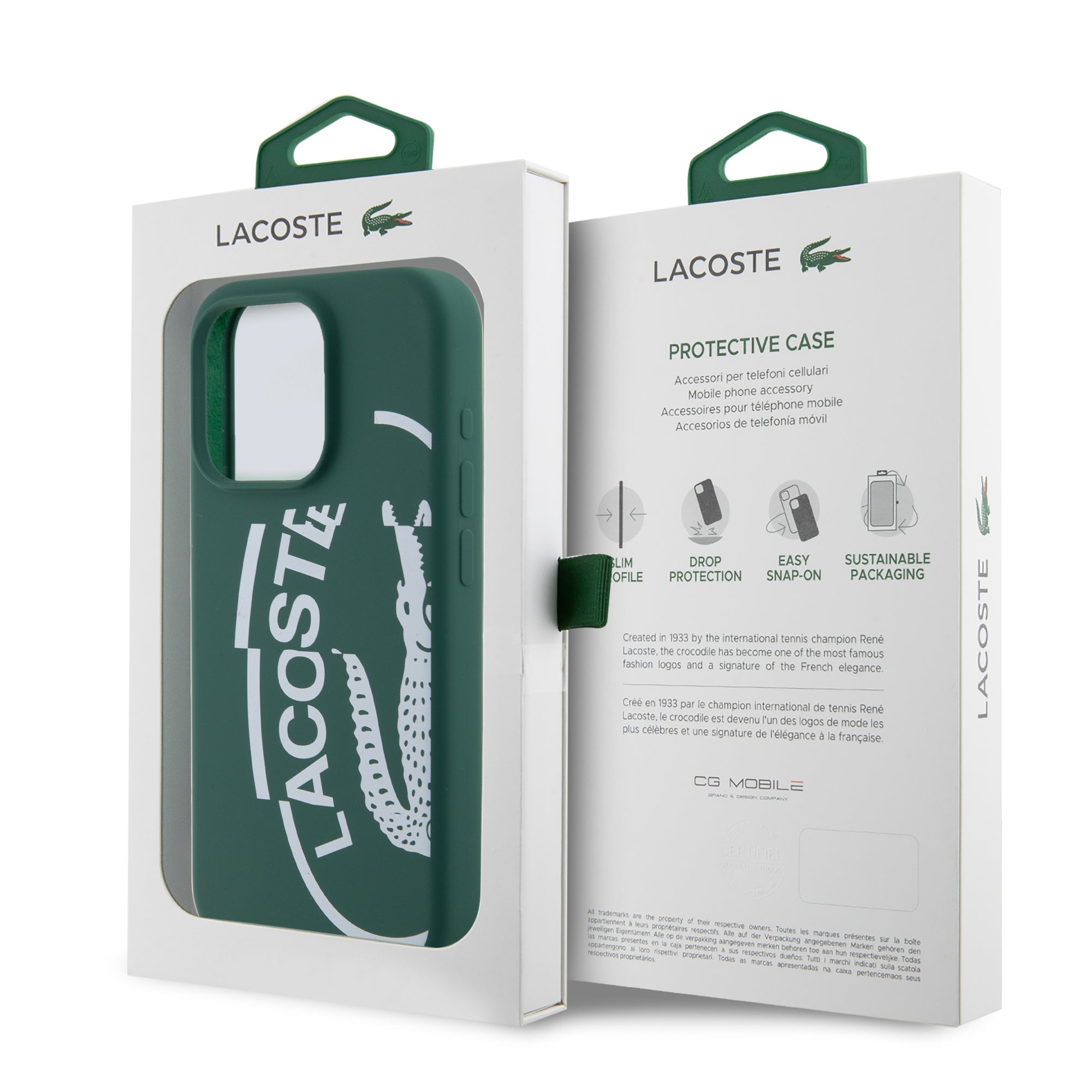 Lacoste Oval Logo Hard Case Θήκη προστασίας από Σιλικόνη για iPhone 15 Pro (Πράσινο/Λευκό)